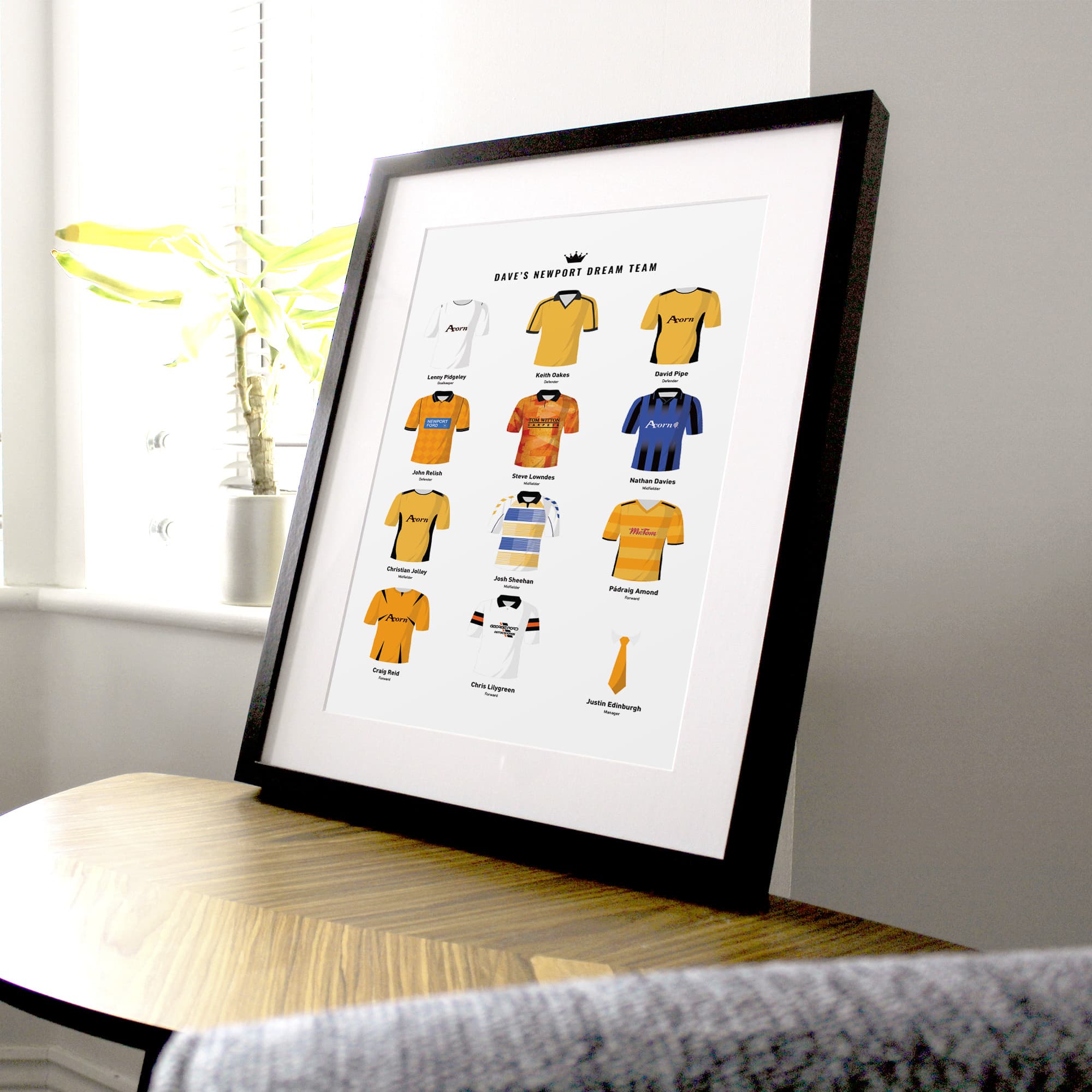 PERSONALISED Newport Dream Team Football Print Good Team On Paper