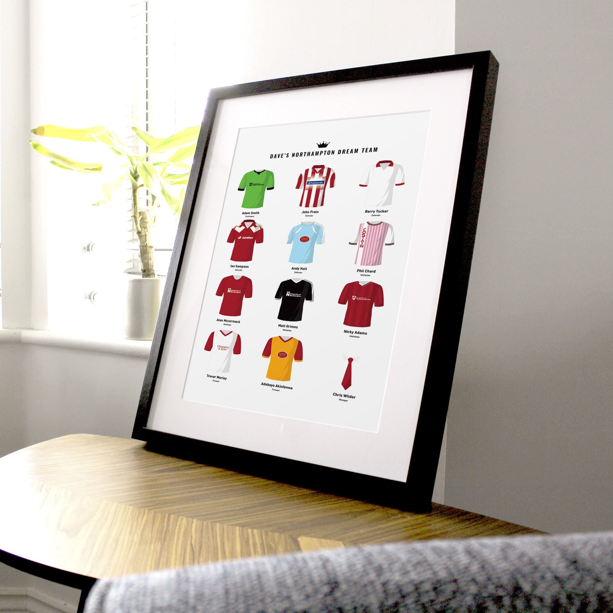 PERSONALISED Northampton Dream Team Football Print Good Team On Paper