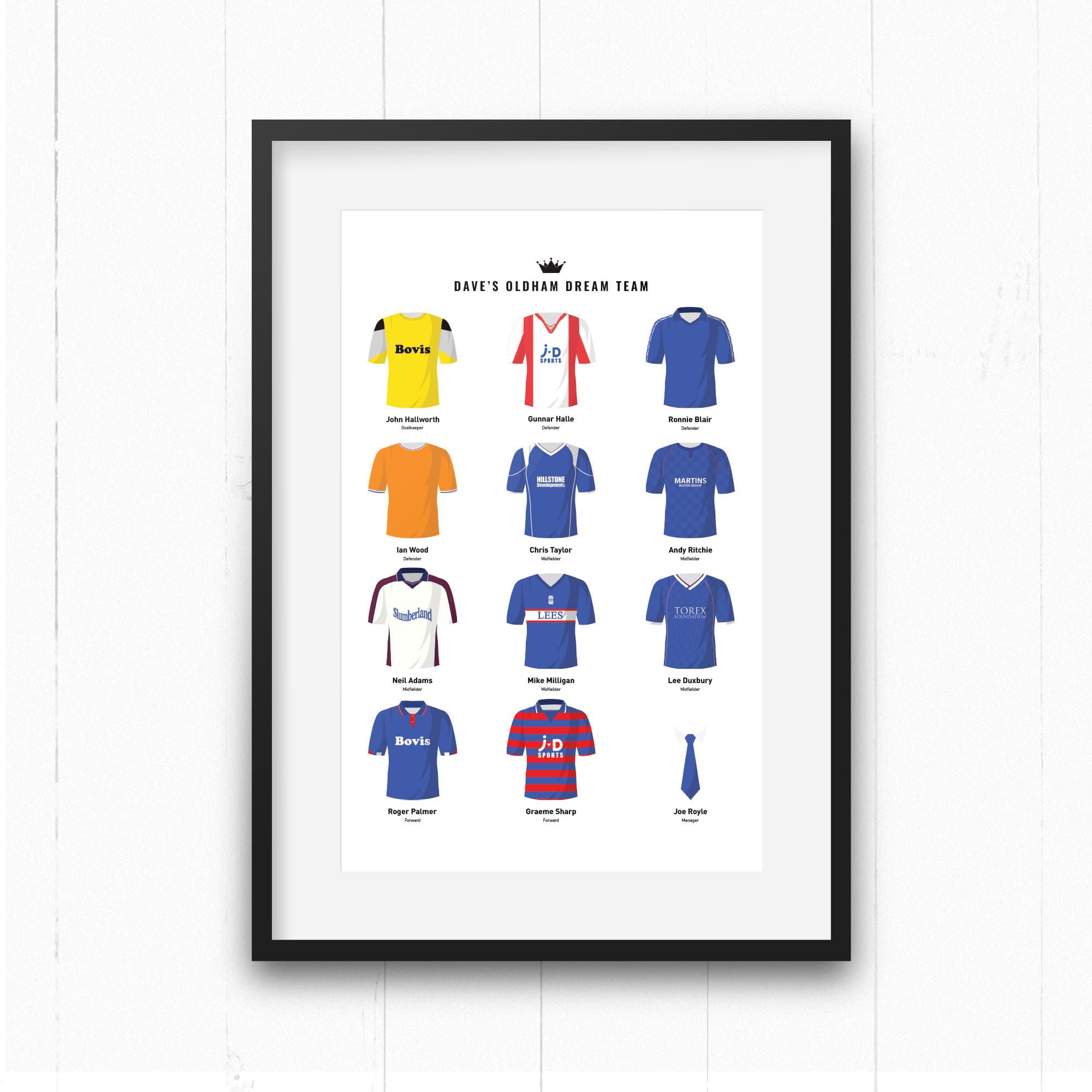 PERSONALISED Oldham Dream Team Football Print Good Team On Paper