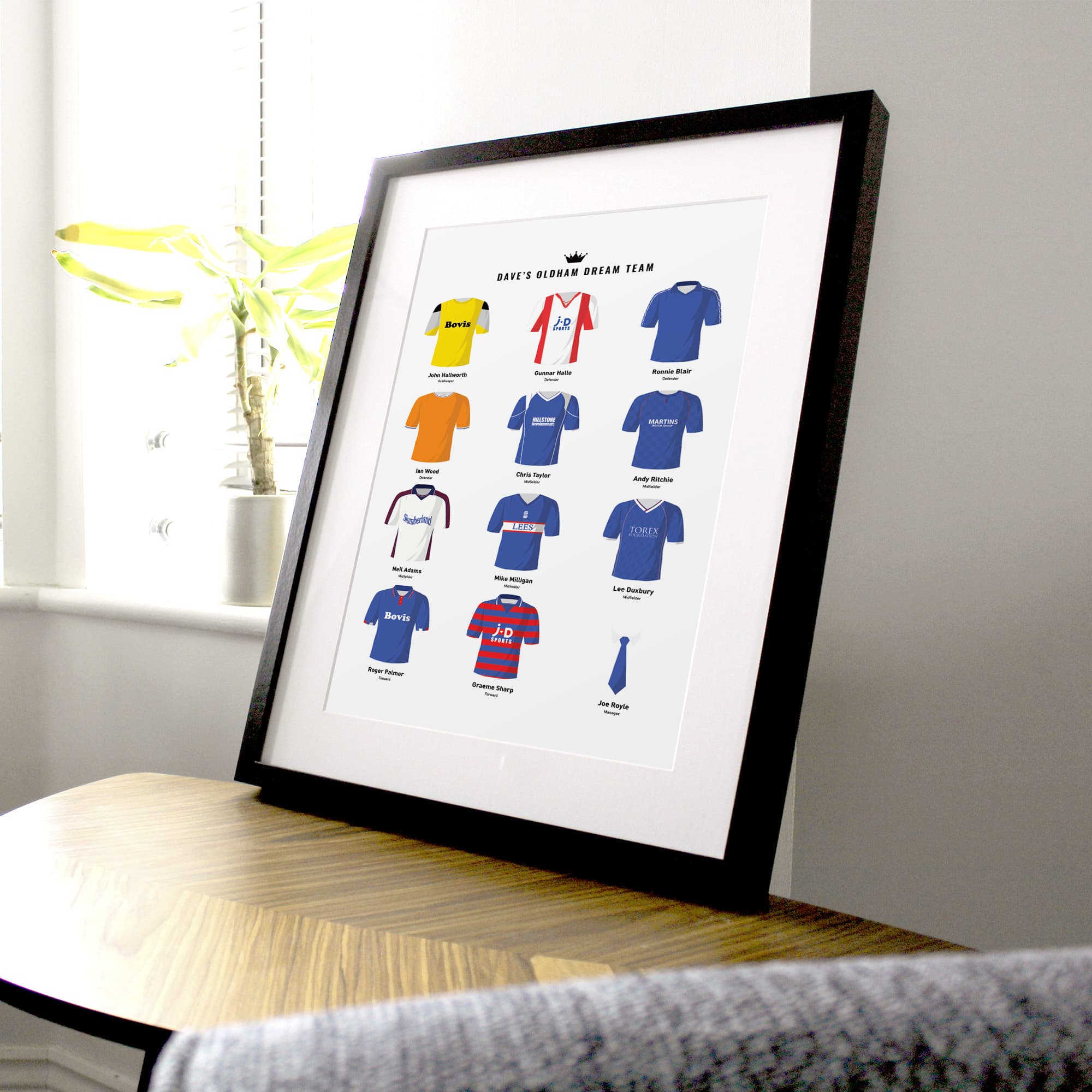 PERSONALISED Oldham Dream Team Football Print Good Team On Paper