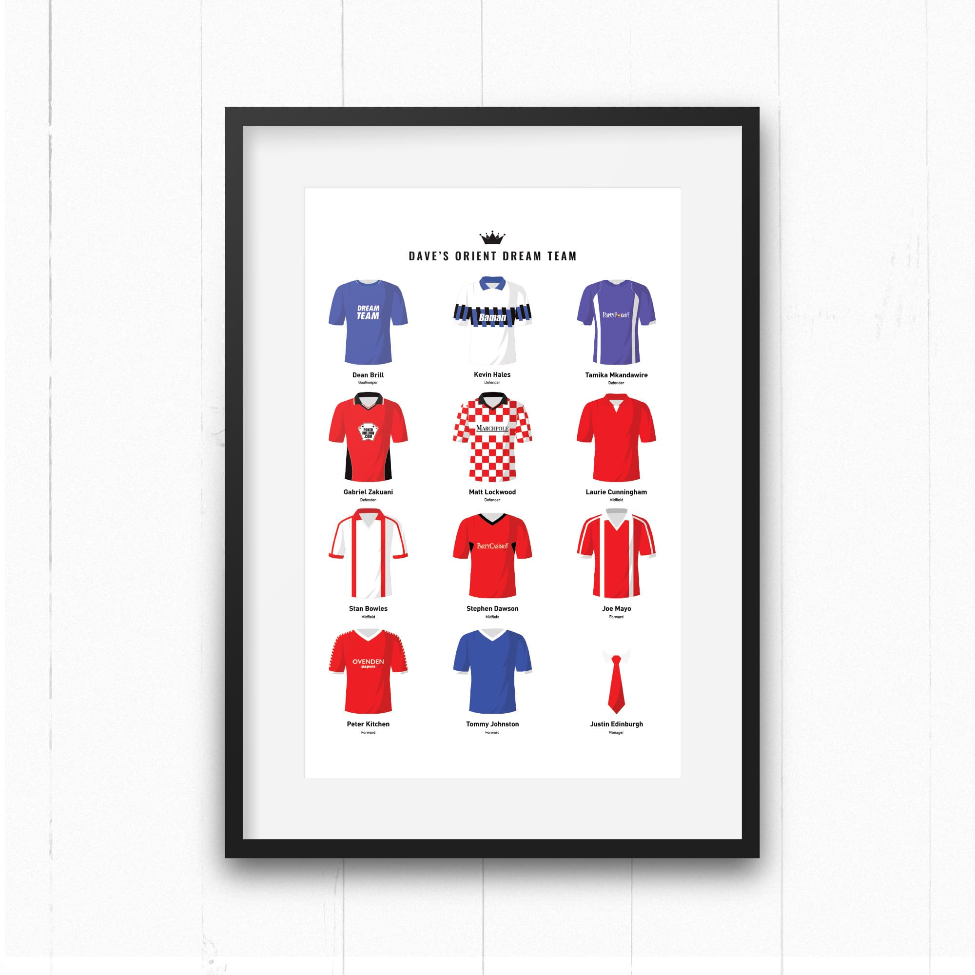 PERSONALISED Orient Dream Team Football Print Good Team On Paper