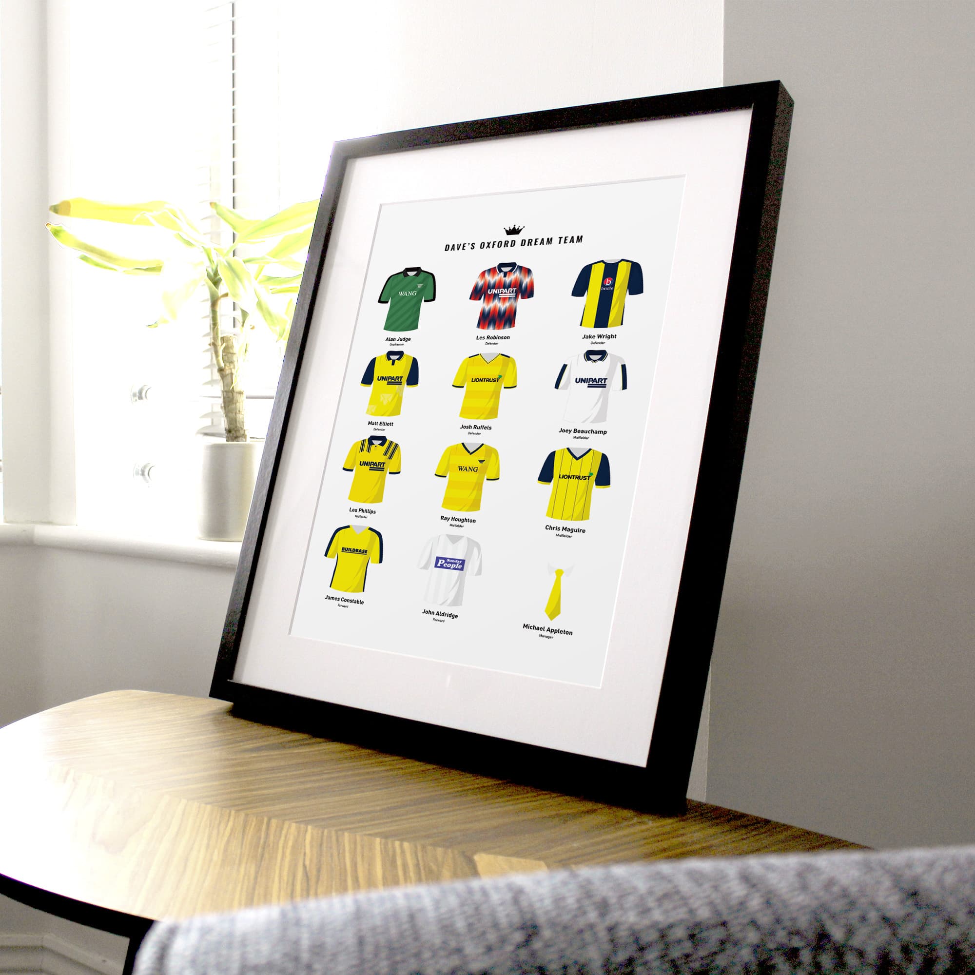 PERSONALISED Oxford Dream Team Football Print Good Team On Paper