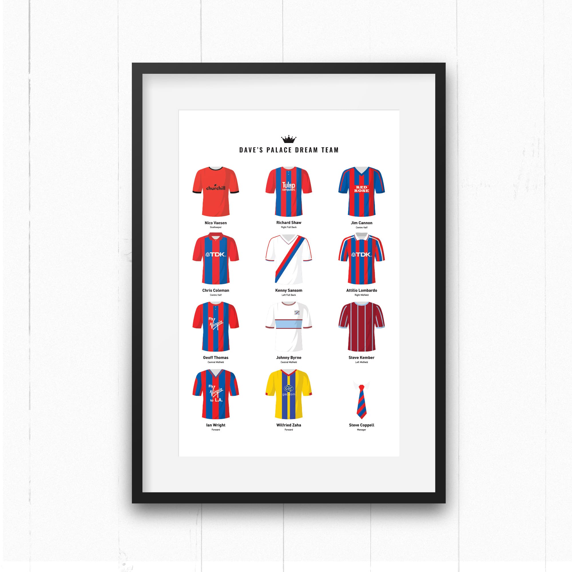 PERSONALISED Palace Dream Team Football Print Good Team On Paper