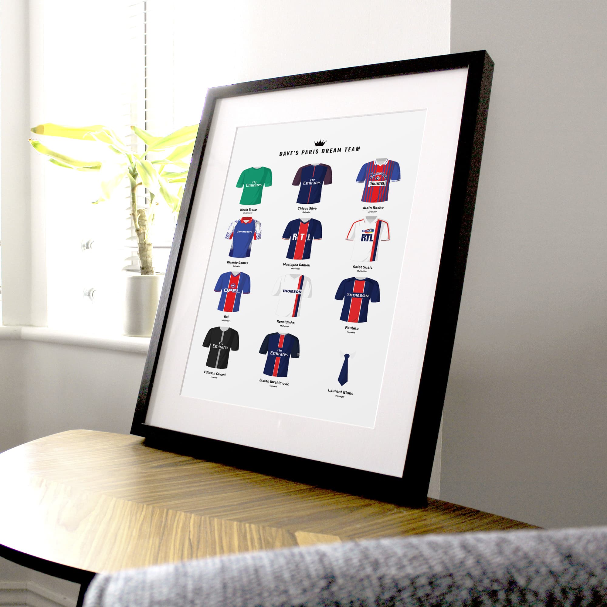 PERSONALISED Paris SG Dream Team Football Print Good Team On Paper