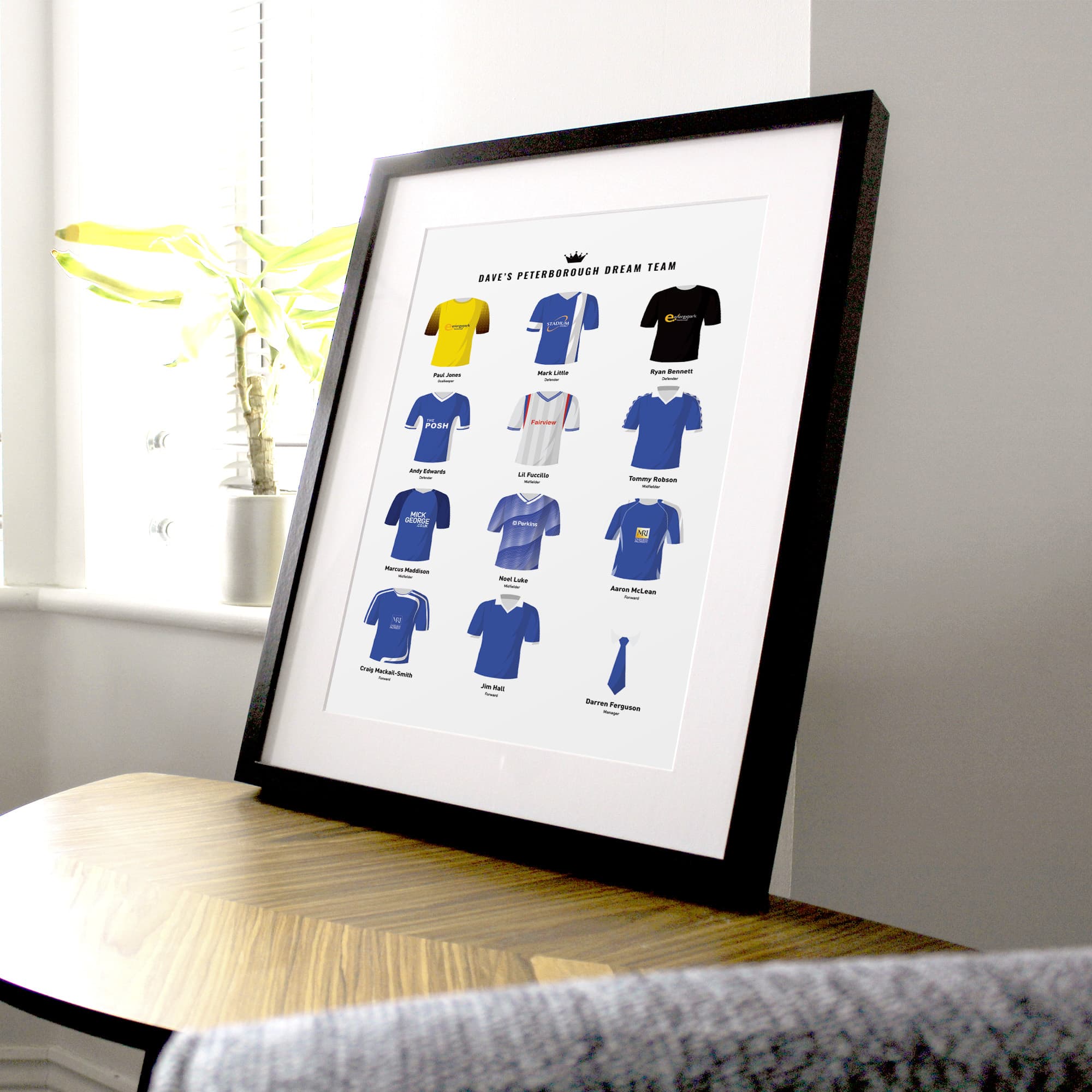 PERSONALISED Peterborough Dream Team Football Print Good Team On Paper