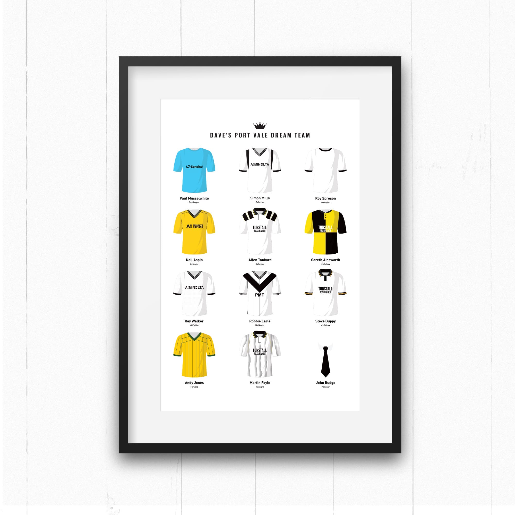 PERSONALISED Port Vale Dream Team Football Print Good Team On Paper