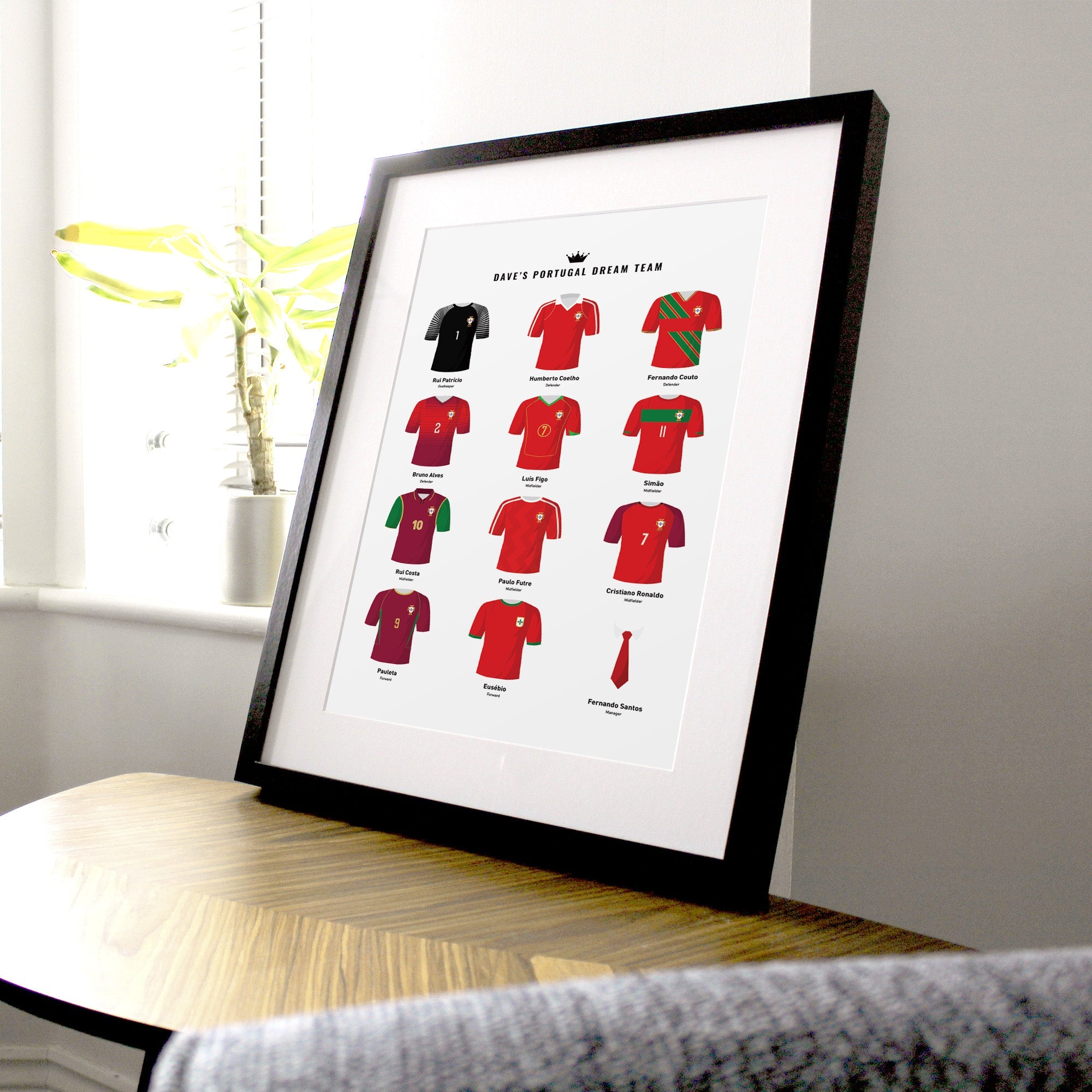 PERSONALISED Portugal Dream Team Football Print Good Team On Paper