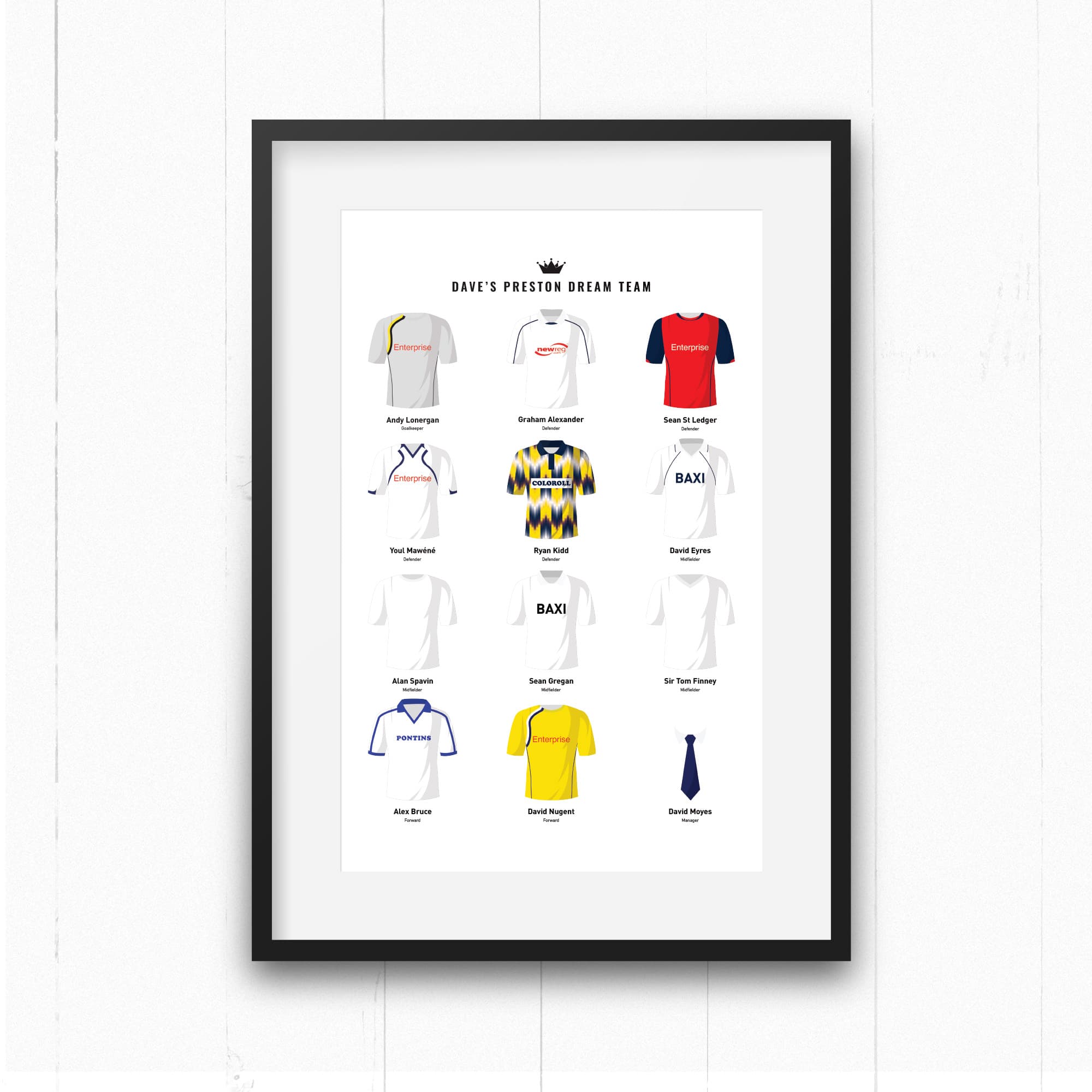 PERSONALISED Preston Dream Team Football Print Good Team On Paper