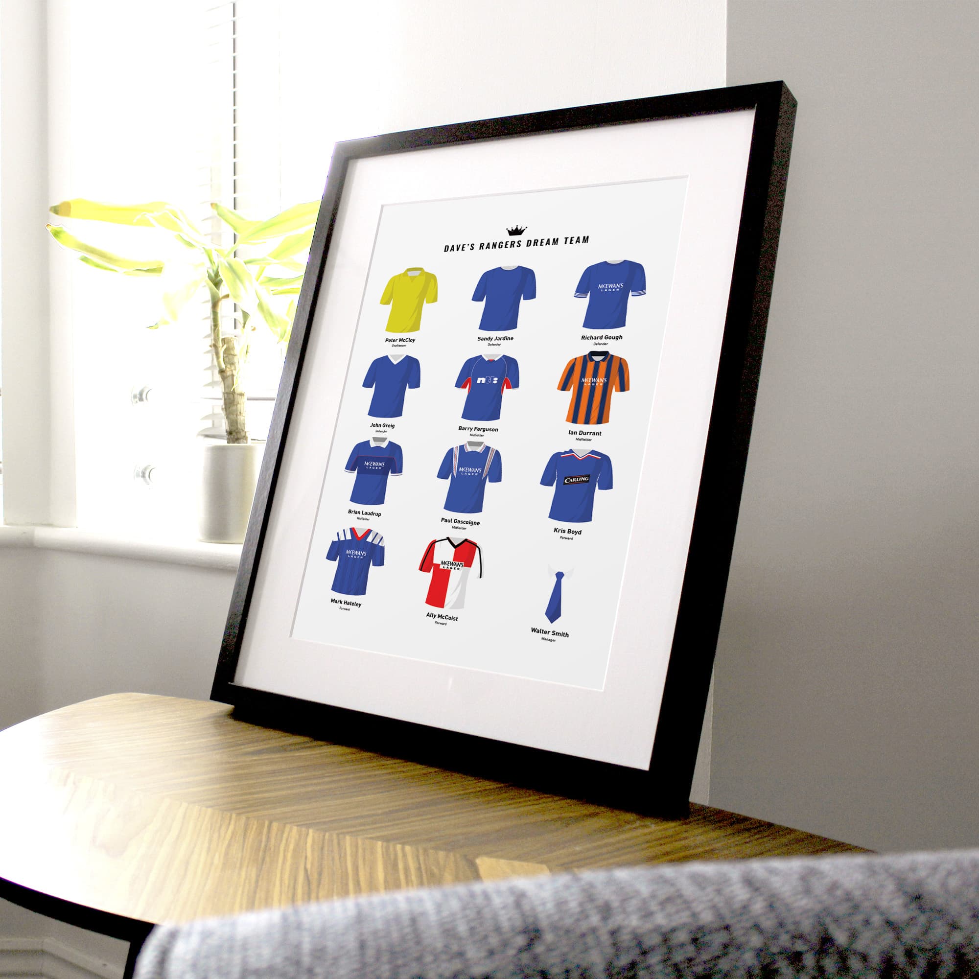 PERSONALISED Rangers Dream Team Football Print Good Team On Paper