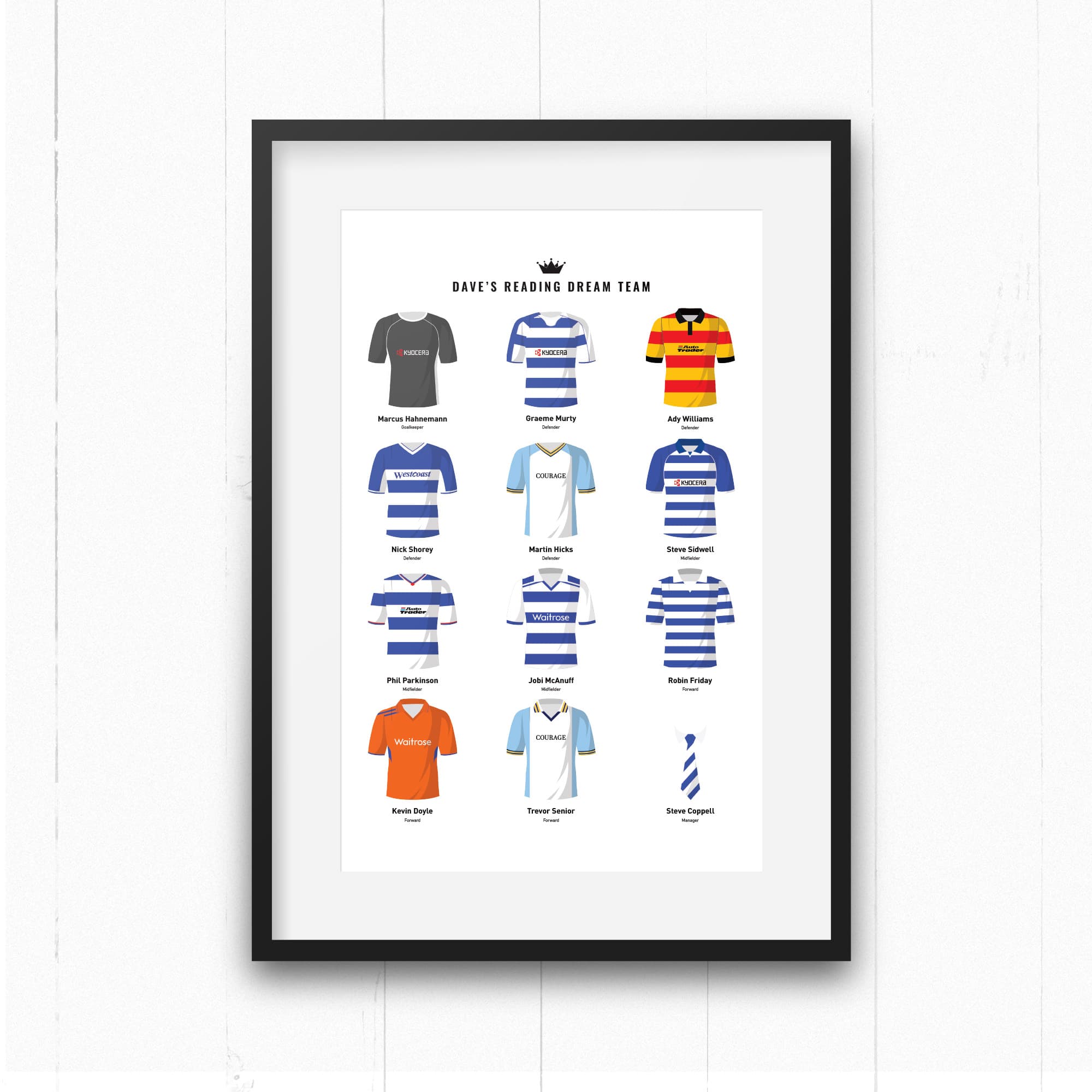 PERSONALISED Reading Dream Team Football Print Good Team On Paper