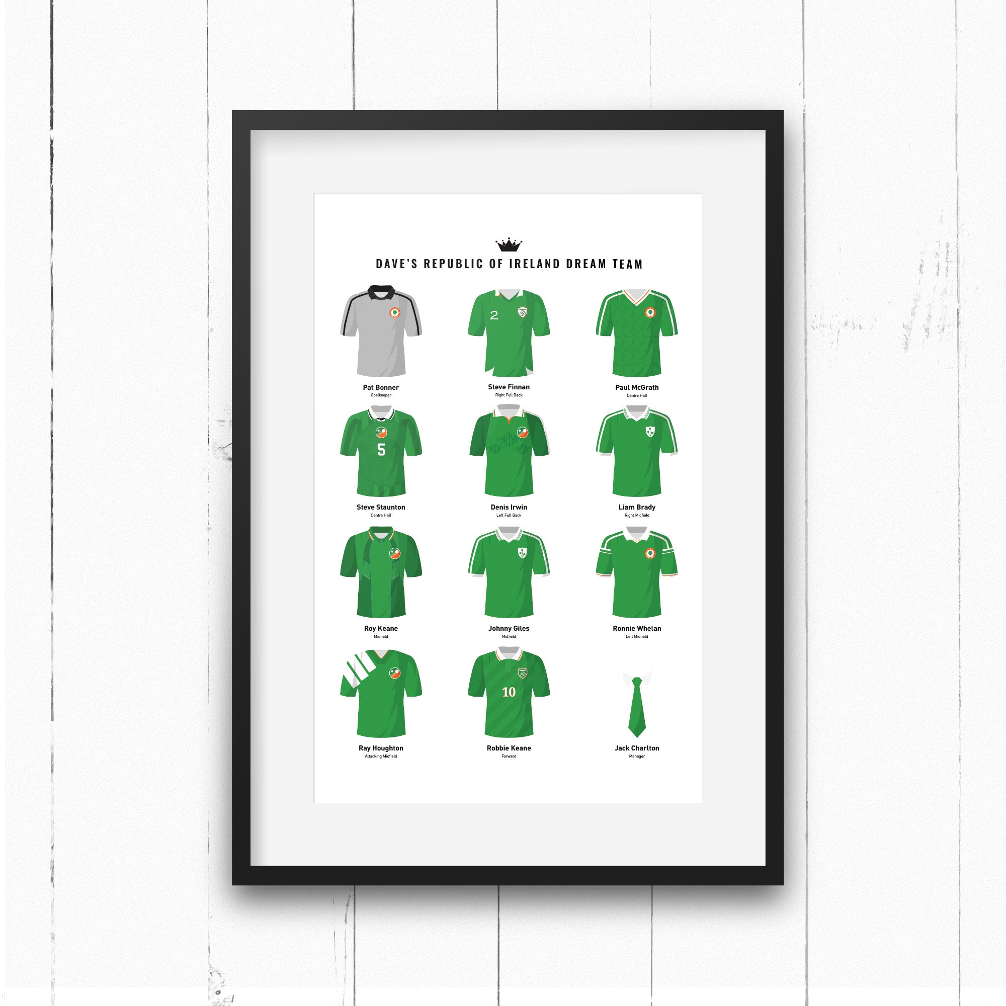 PERSONALISED Republic of Ireland Dream Team Football Print Good Team On Paper