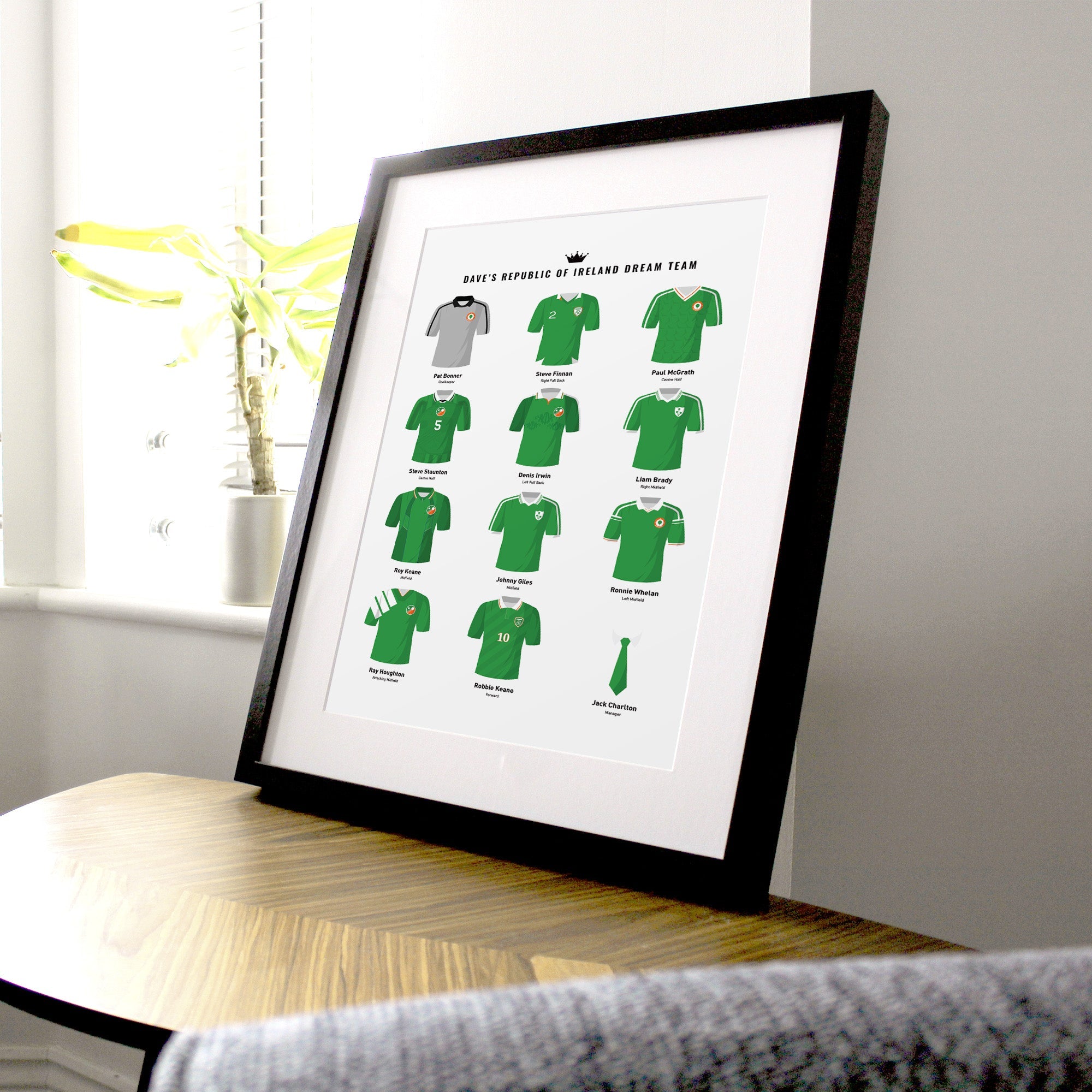 PERSONALISED Republic of Ireland Dream Team Football Print Good Team On Paper