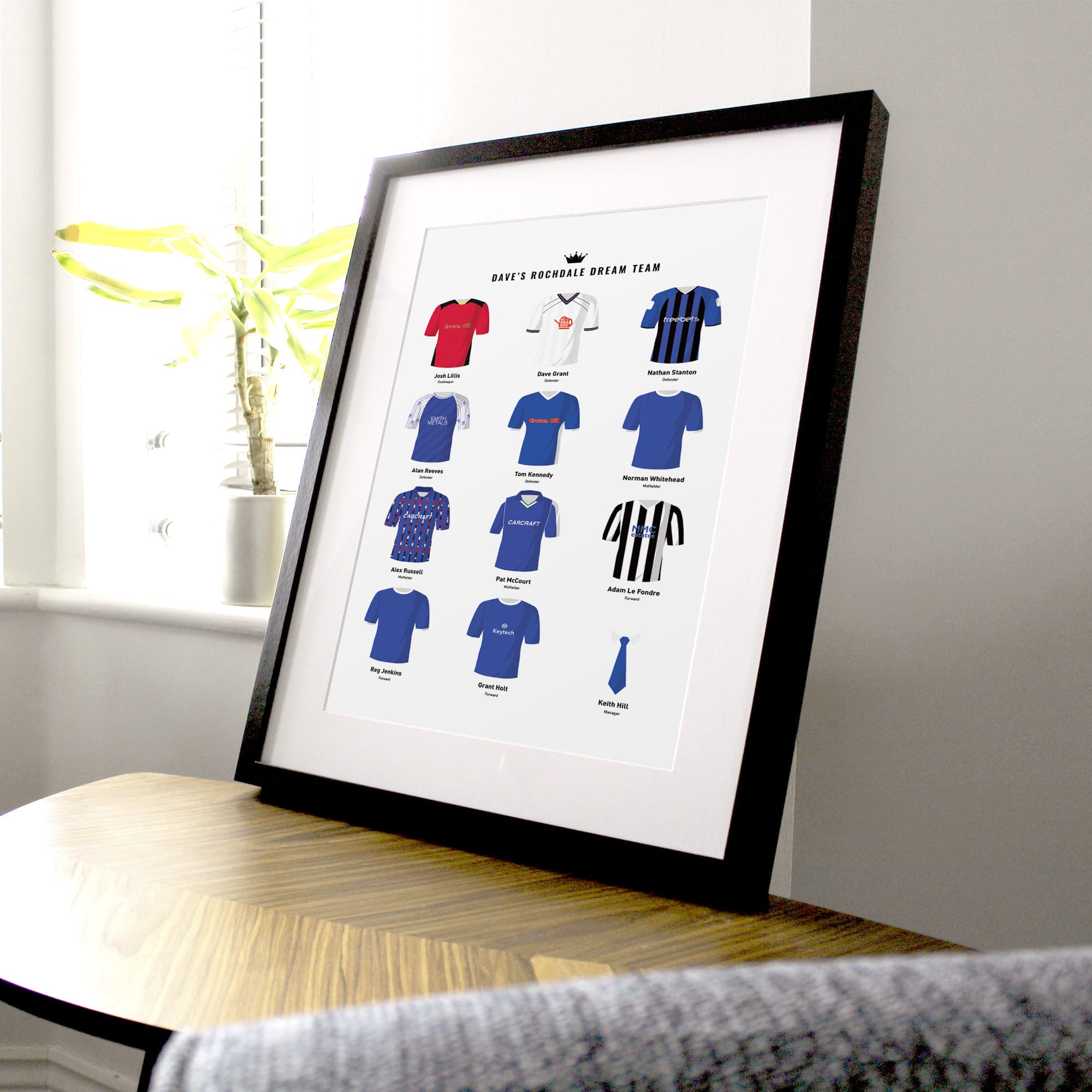 PERSONALISED Rochdale Dream Team Football Print Good Team On Paper