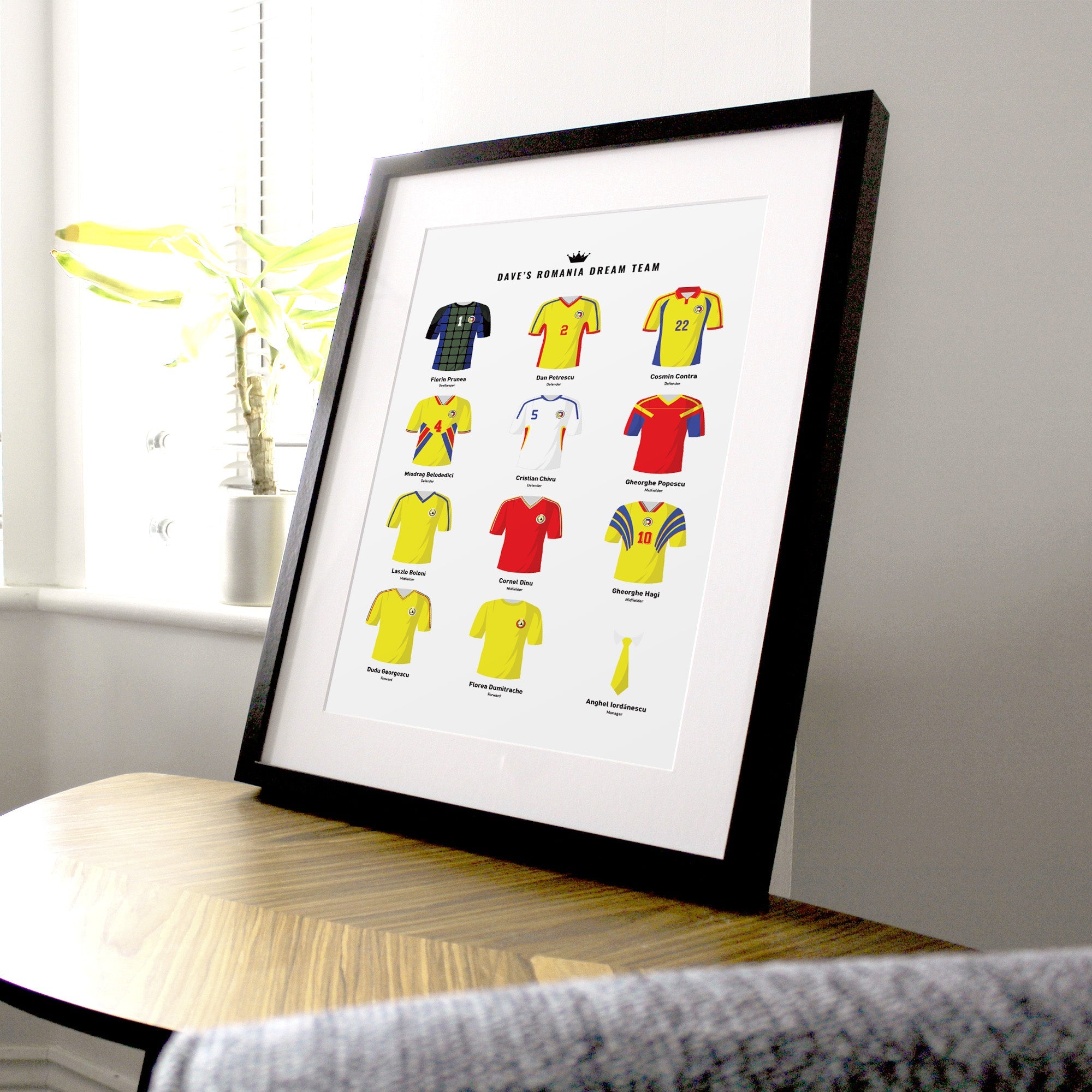 PERSONALISED Romania Dream Team Football Print Good Team On Paper