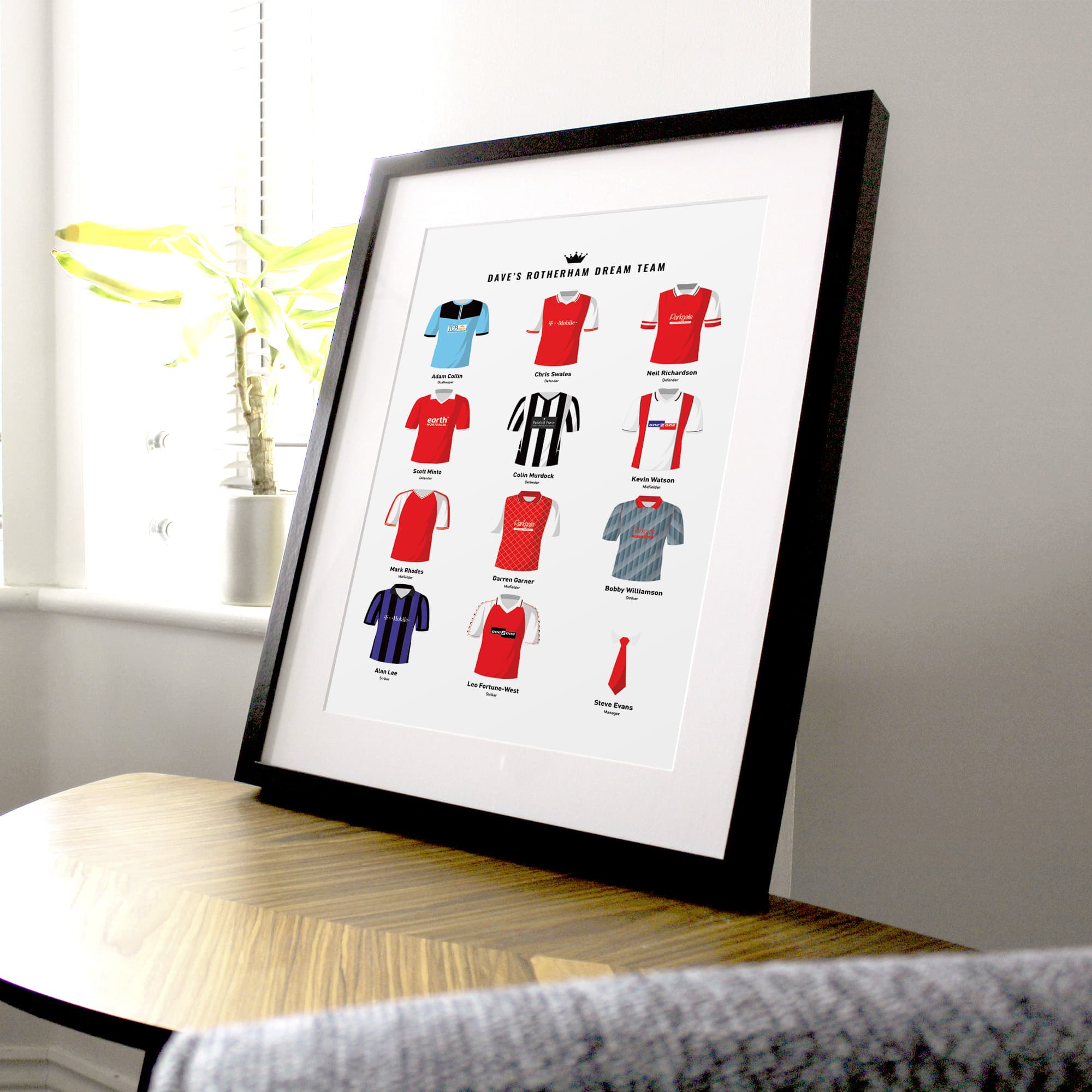 PERSONALISED Rotherham Dream Team Football Print Good Team On Paper
