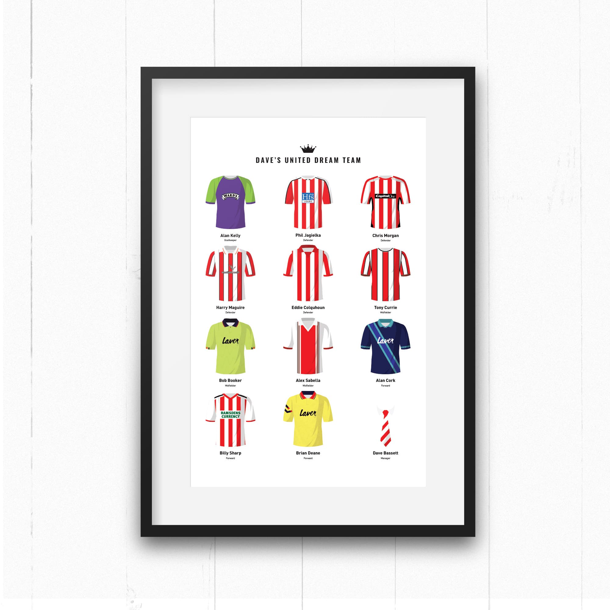 PERSONALISED Sheff Utd Dream Team Football Print Good Team On Paper