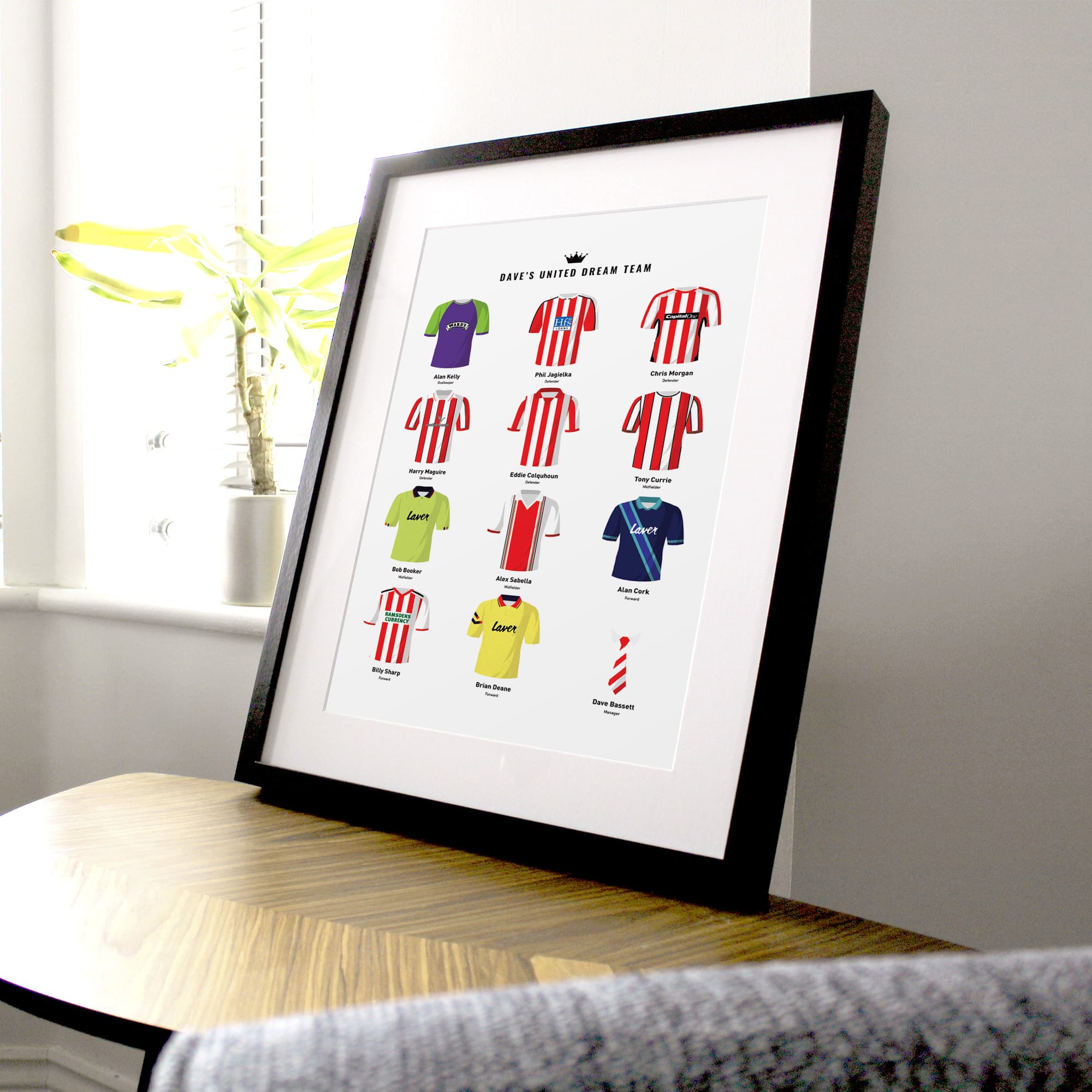 PERSONALISED Sheff Utd Dream Team Football Print Good Team On Paper