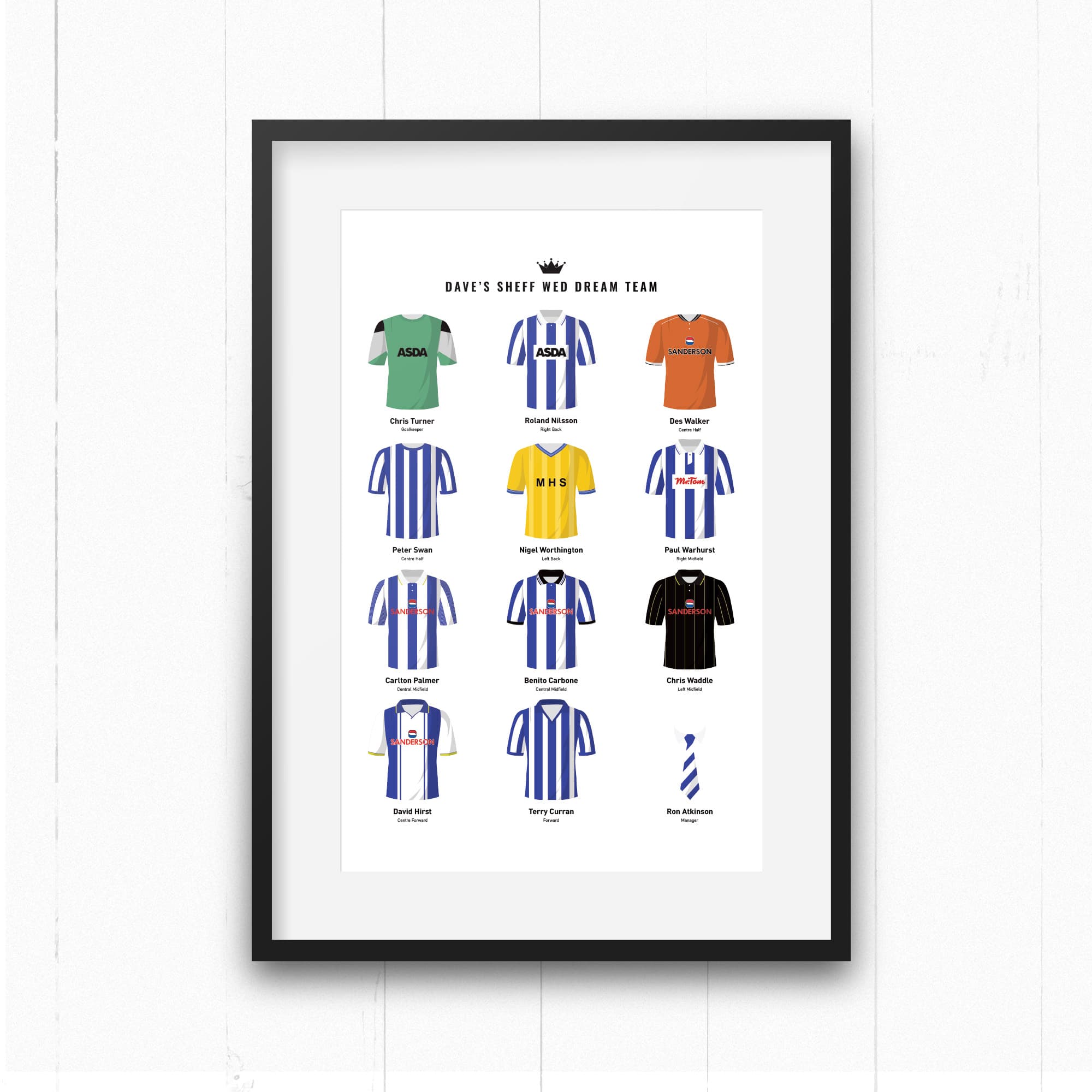 PERSONALISED Sheff Wed Dream Team Football Print Good Team On Paper