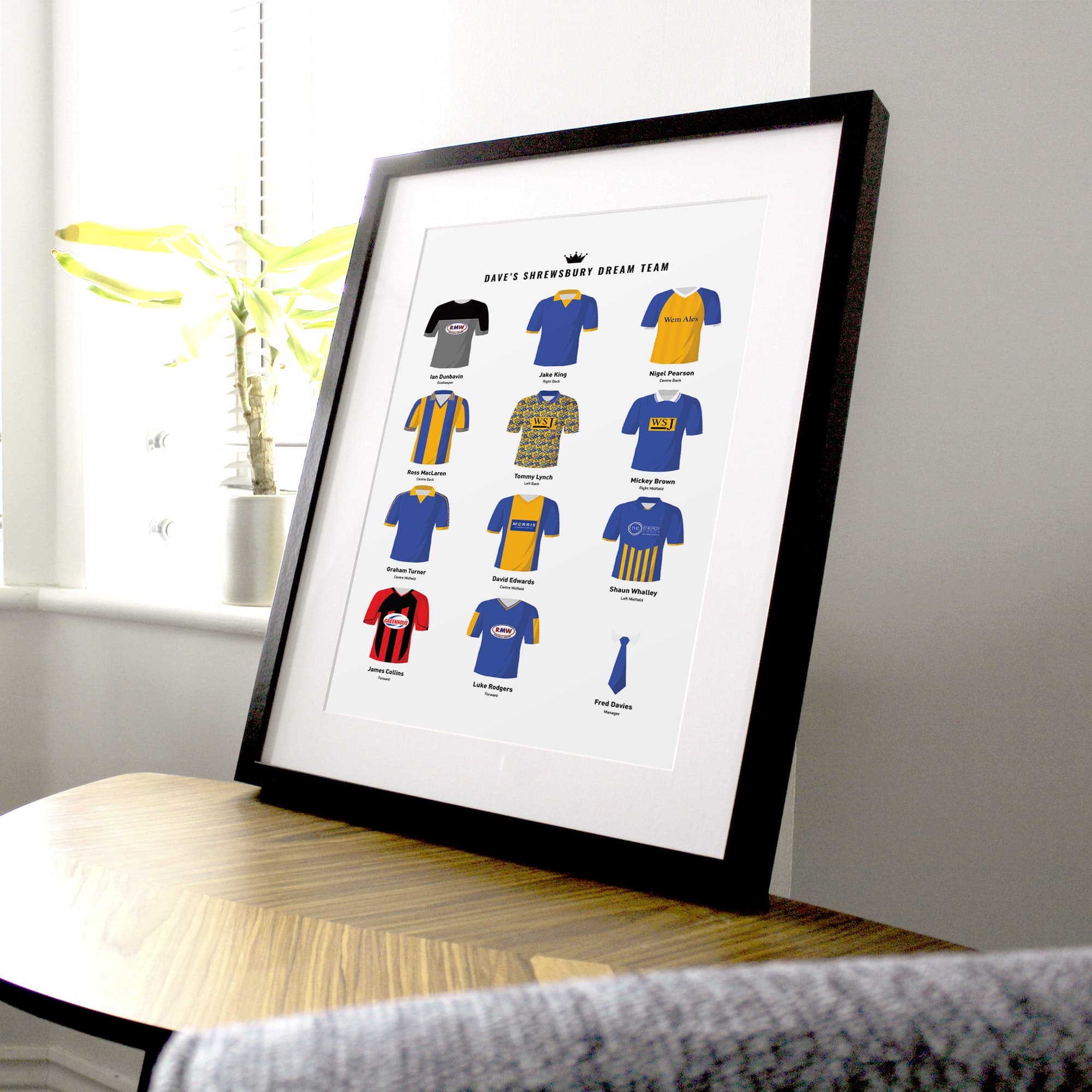 PERSONALISED Shrewsbury Dream Team Football Print Good Team On Paper