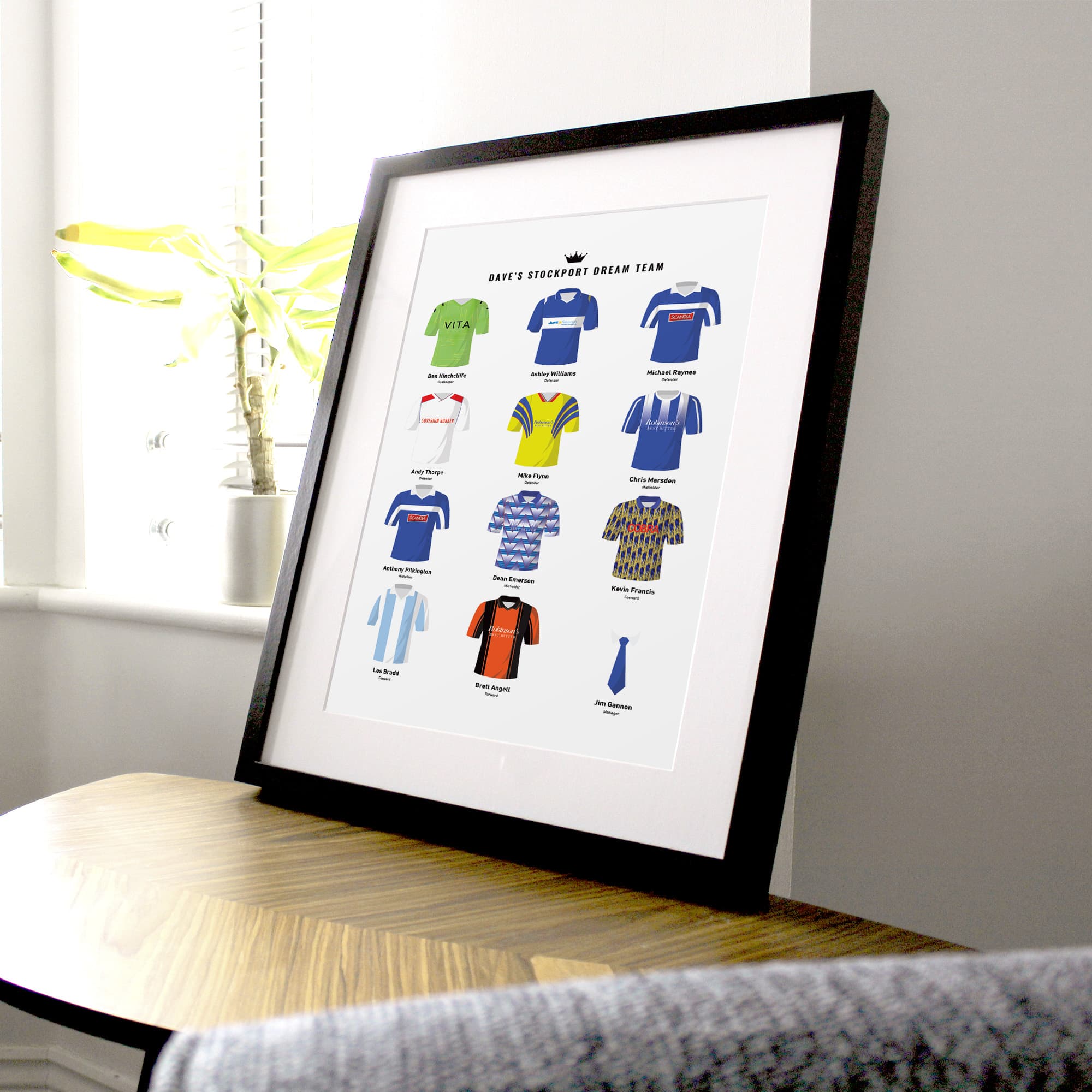 PERSONALISED Stockport Dream Team Football Print Good Team On Paper