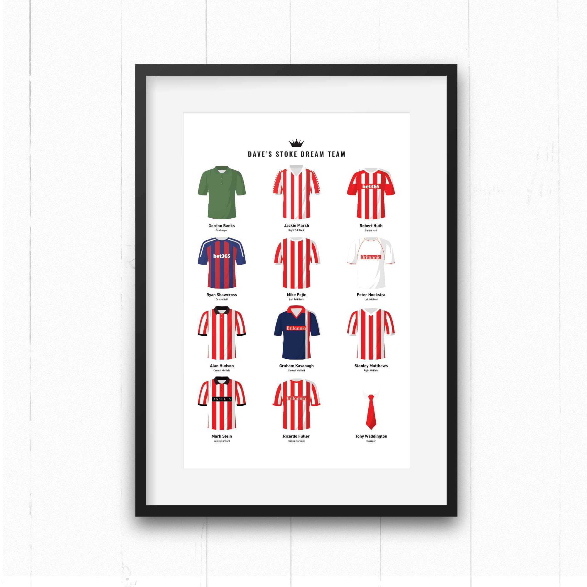 PERSONALISED Stoke Dream Team Football Print Good Team On Paper