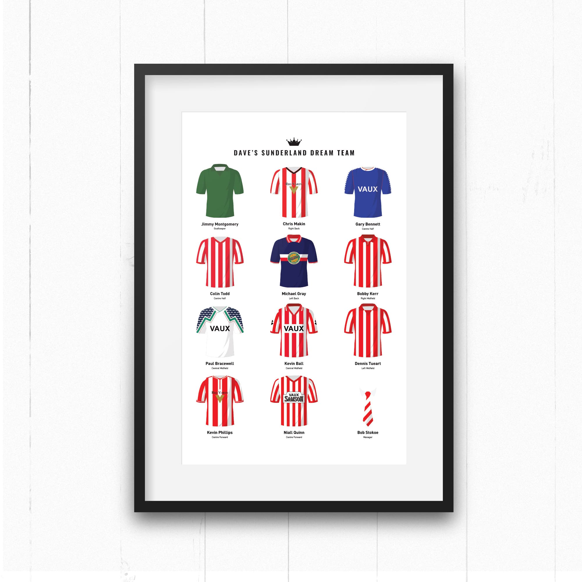 PERSONALISED Sunderland Dream Team Football Print Good Team On Paper