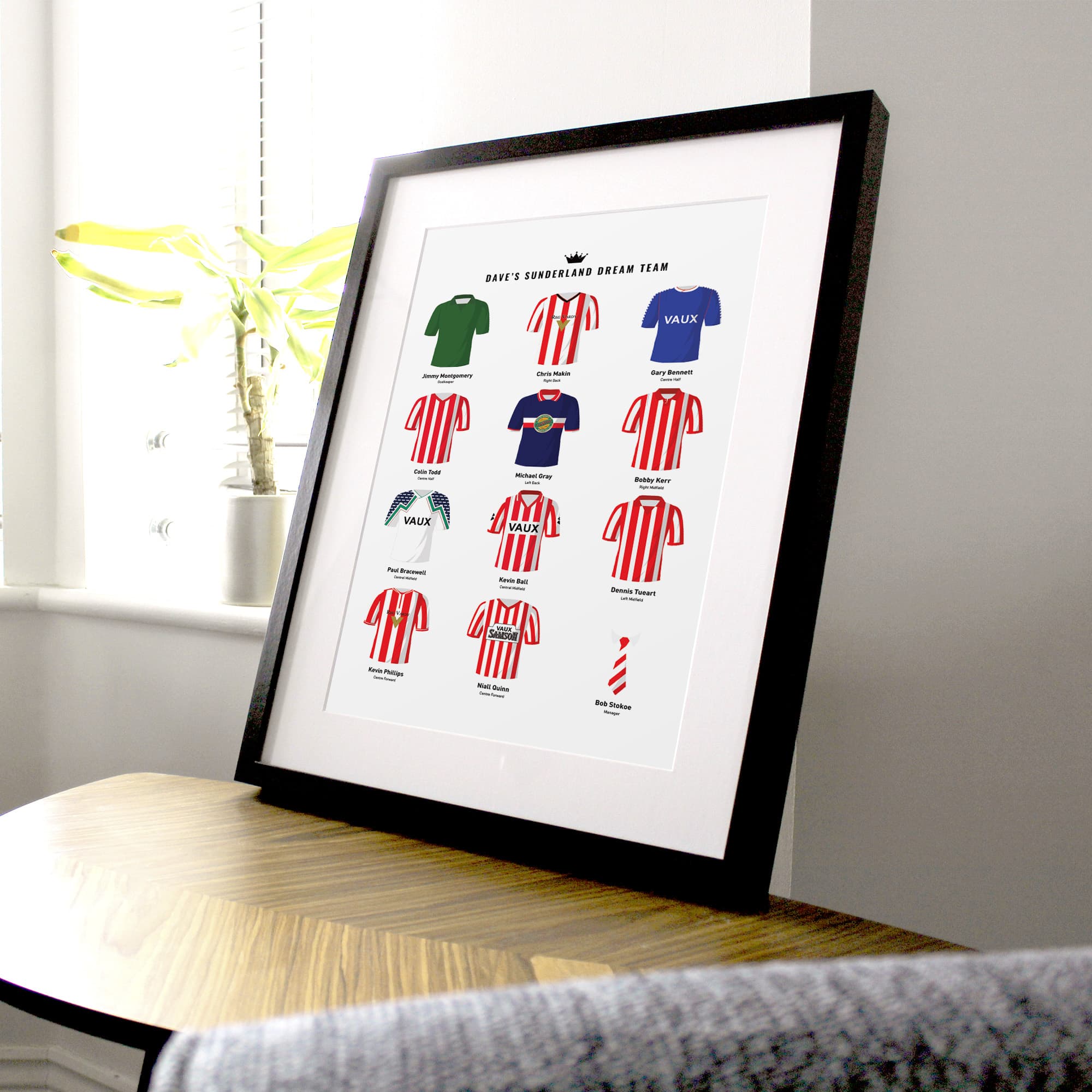 PERSONALISED Sunderland Dream Team Football Print Good Team On Paper