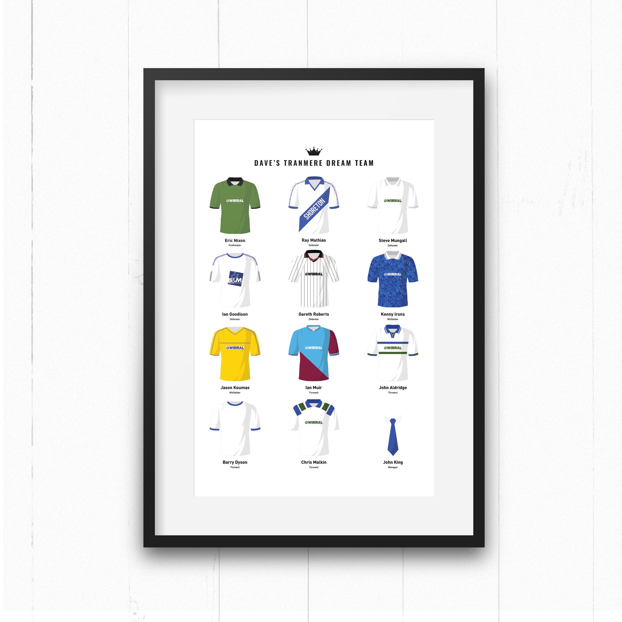 PERSONALISED Tranmere Dream Team Football Print Good Team On Paper