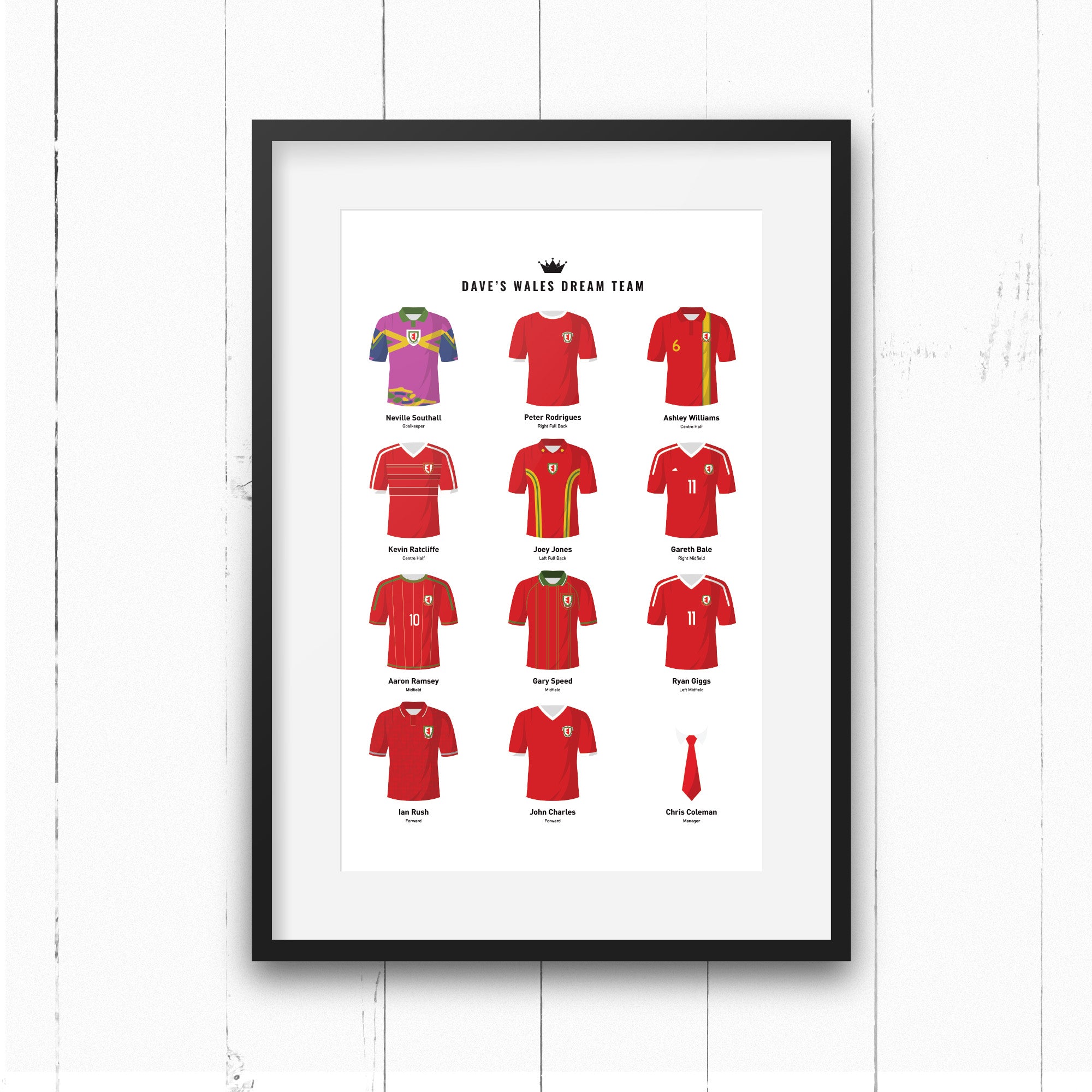 PERSONALISED Wales Dream Team Football Print Good Team On Paper