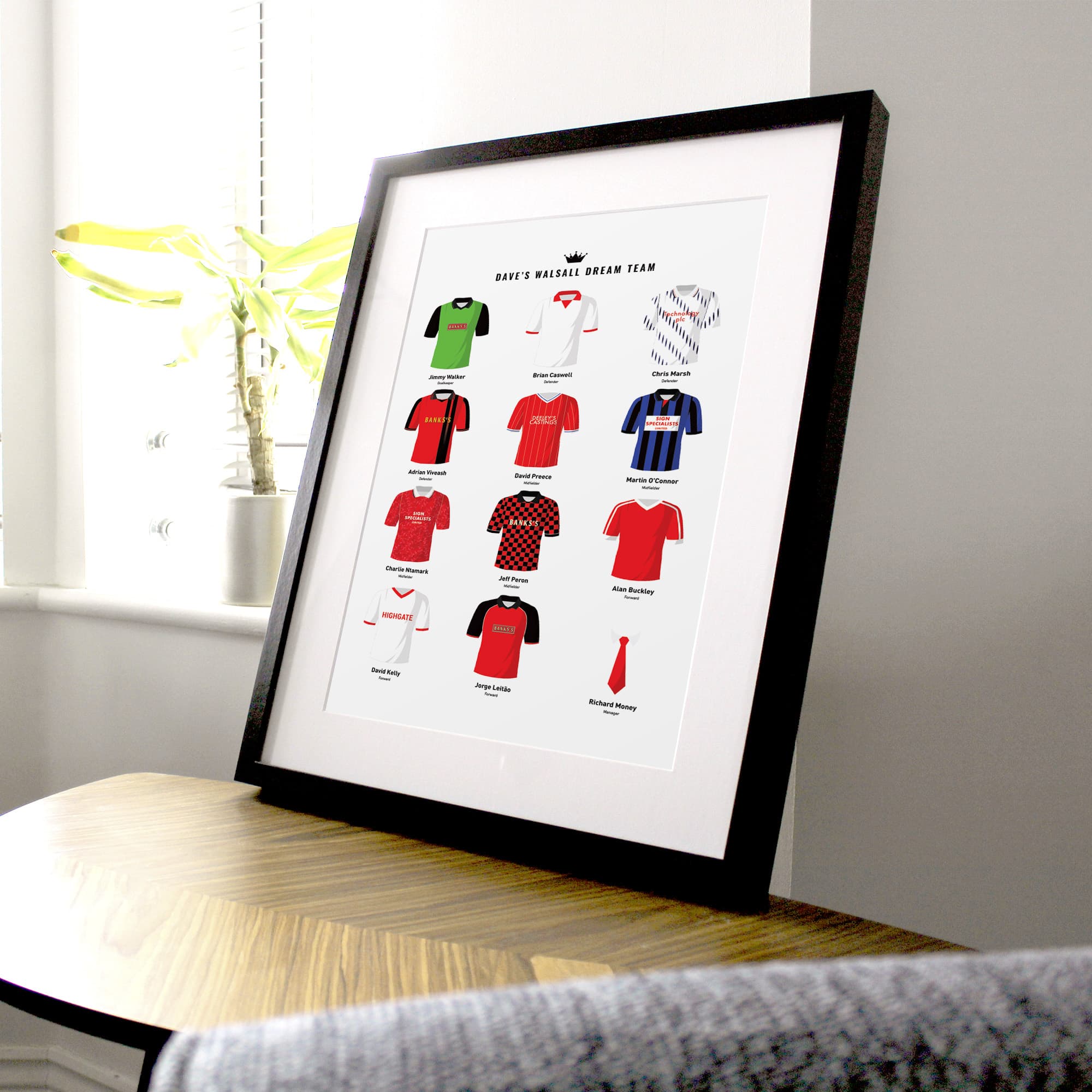 PERSONALISED Walsall Dream Team Football Print Good Team On Paper