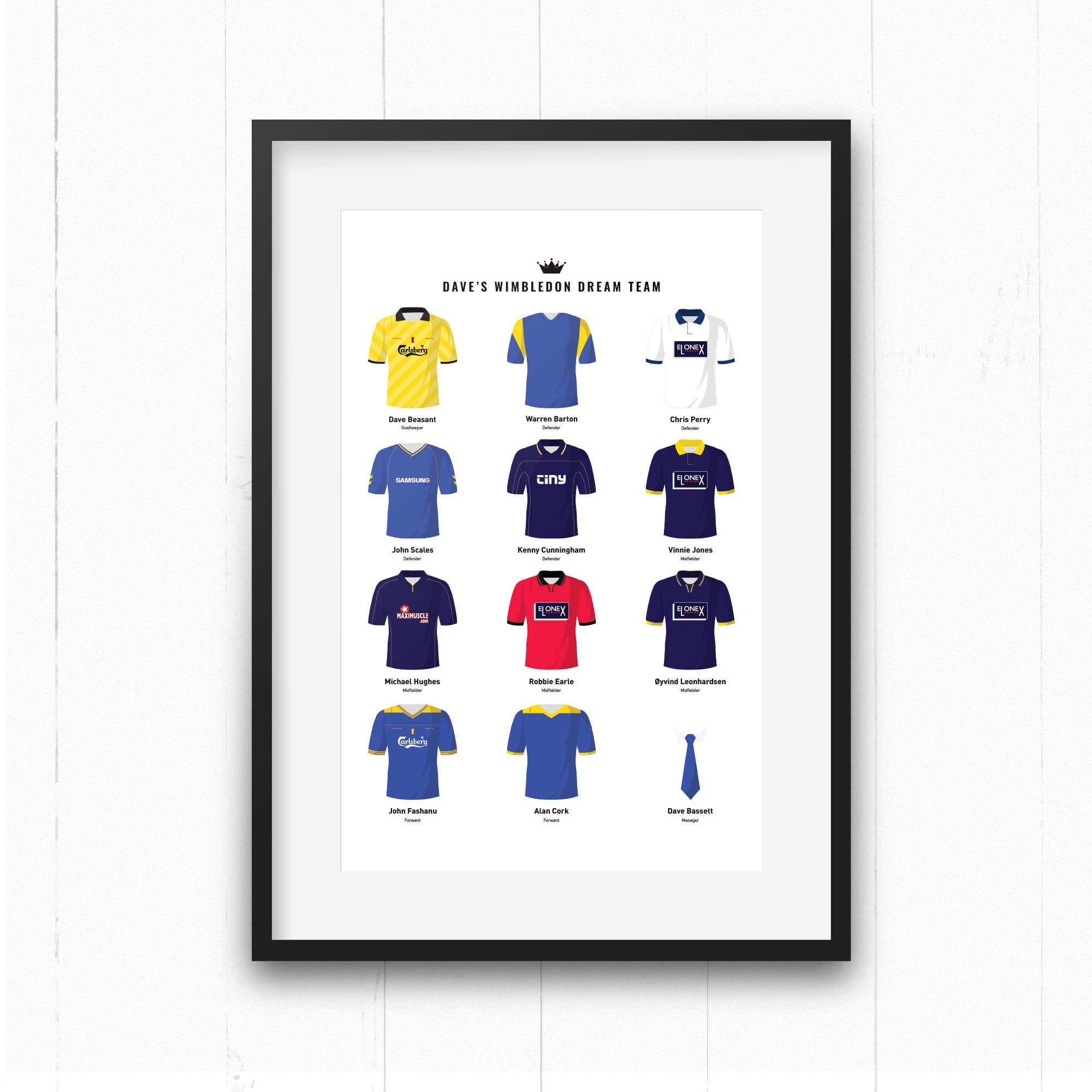 PERSONALISED Wimbledon Dream Team Football Print Good Team On Paper