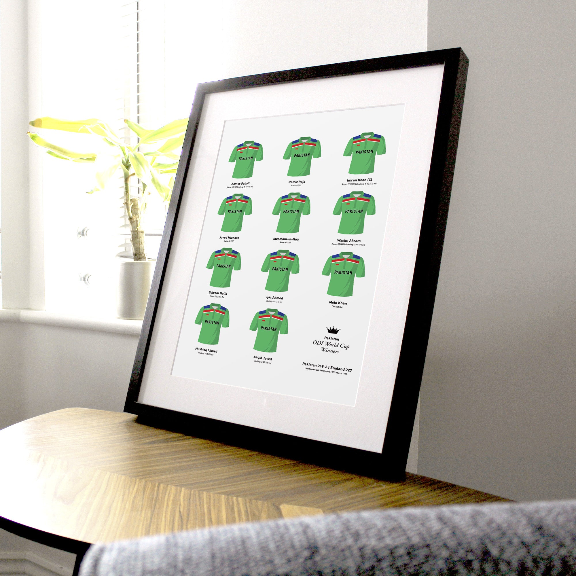 Pakistan Cricket 1992 World Cup Winners Team Print