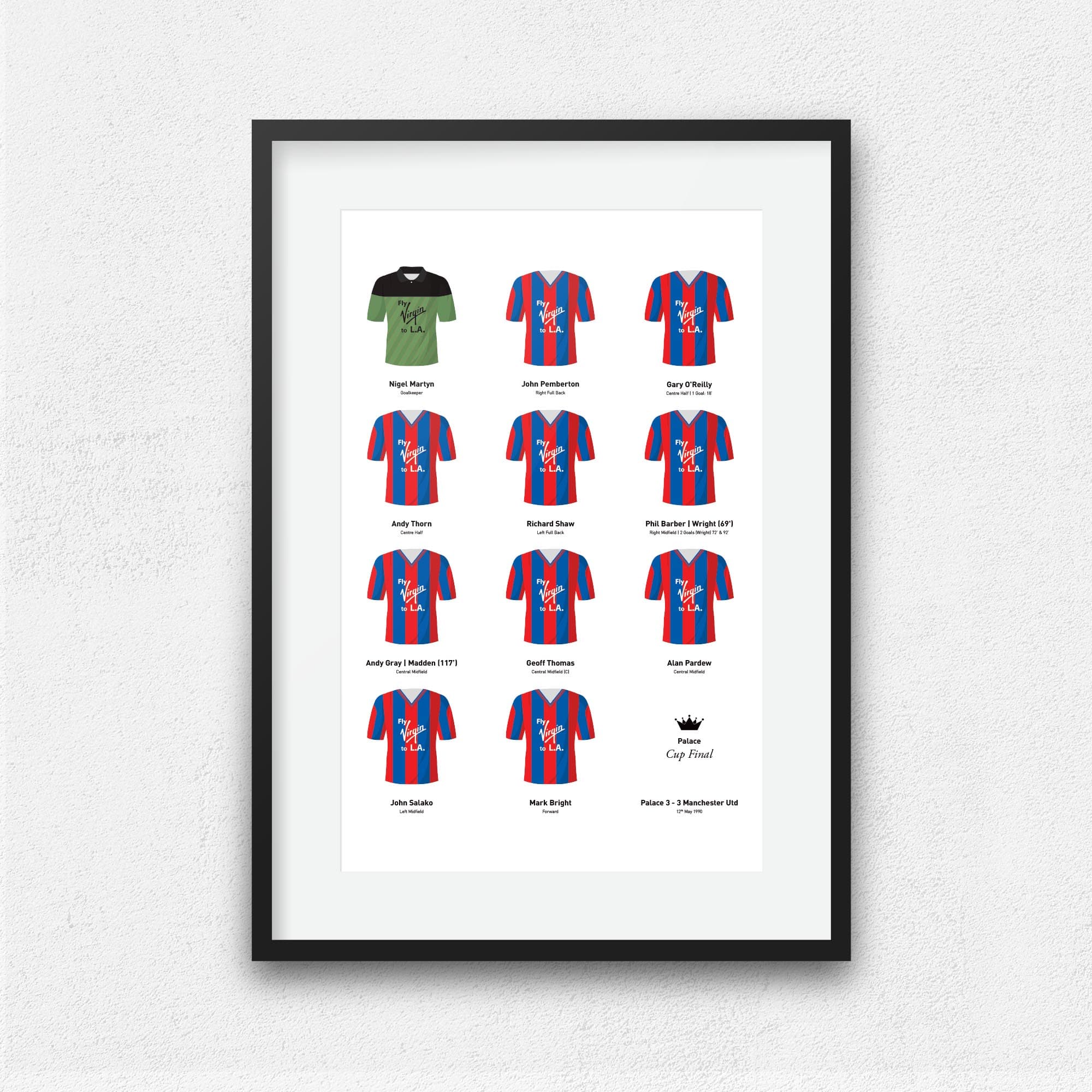 Palace 1990 Cup Final Football Team Print Good Team On Paper