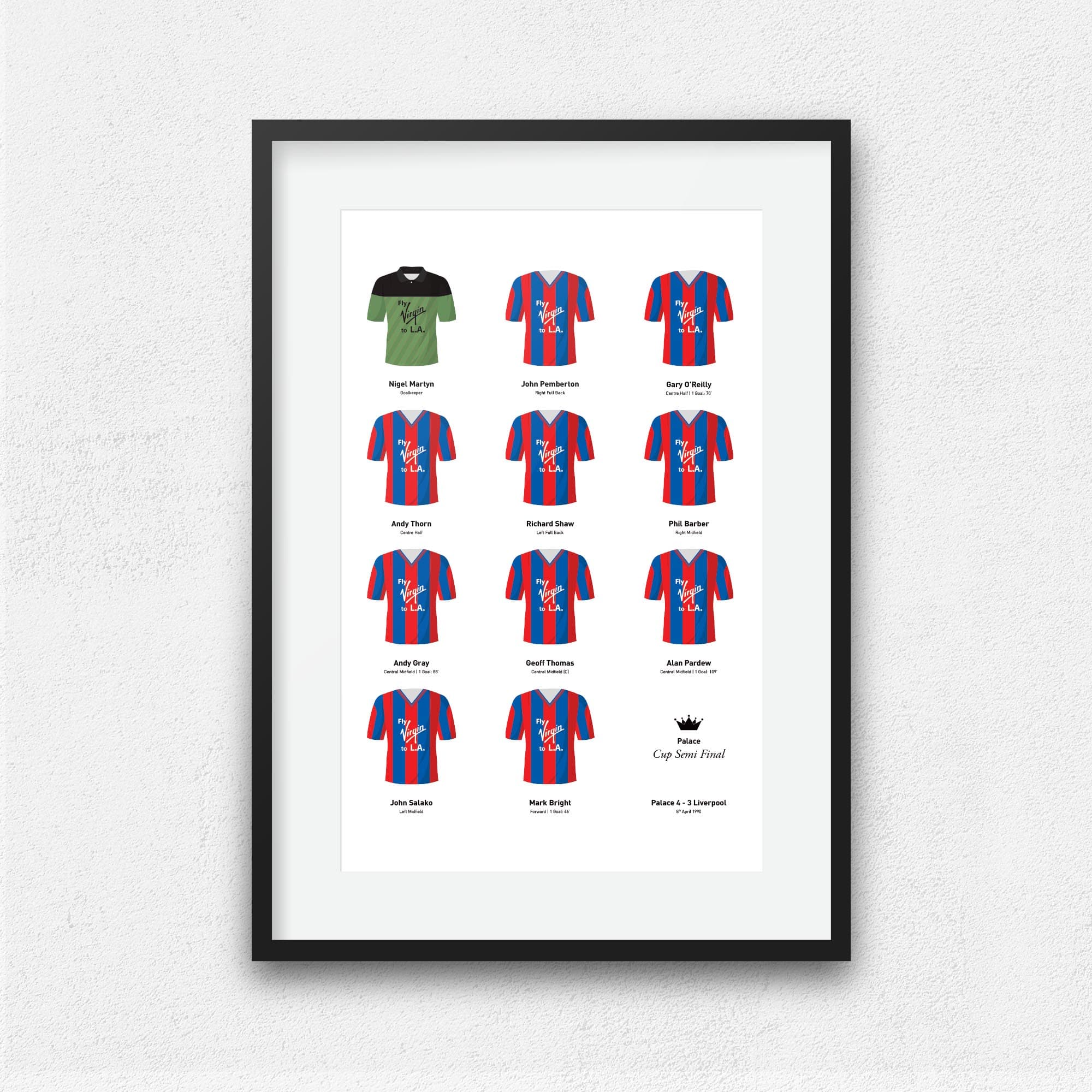 Palace 1990 Cup Semi Final Winners Football Team Print Good Team On Paper