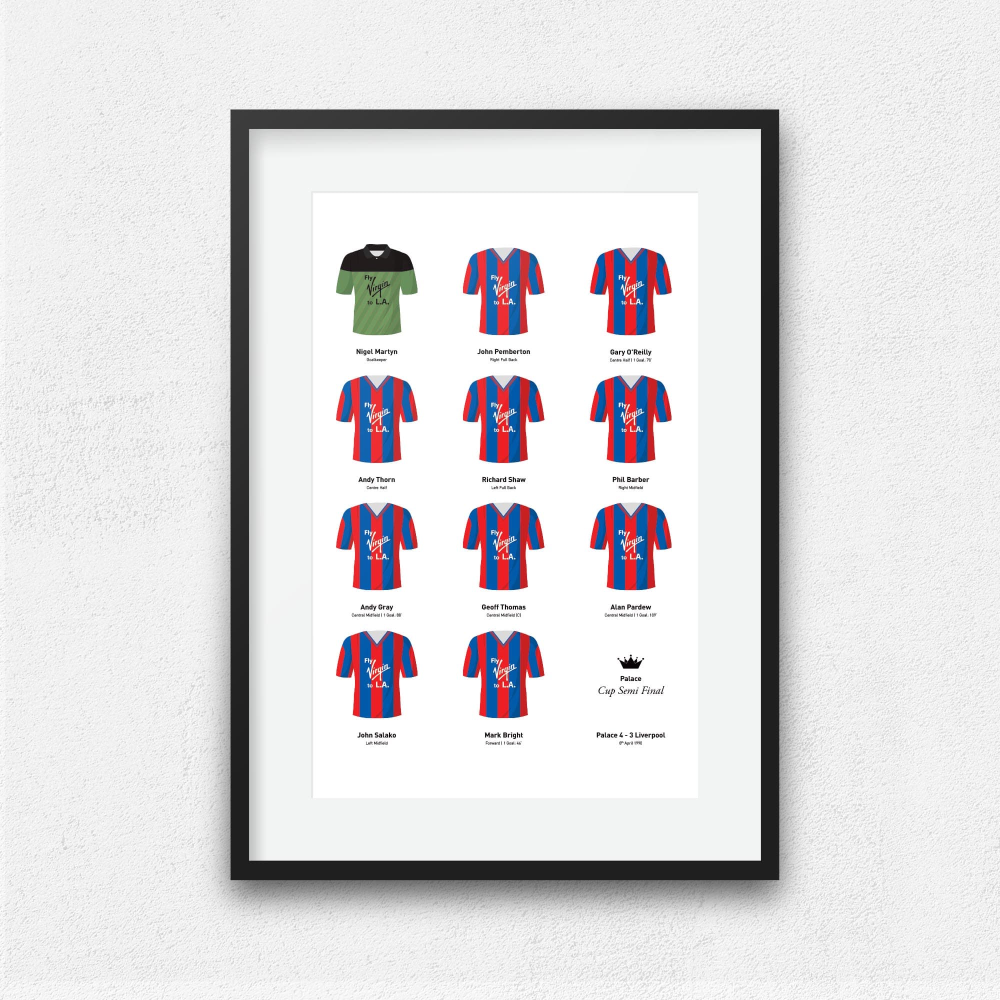 Palace 1990 Cup Semi Final Winners Football Team Print Good Team On Paper