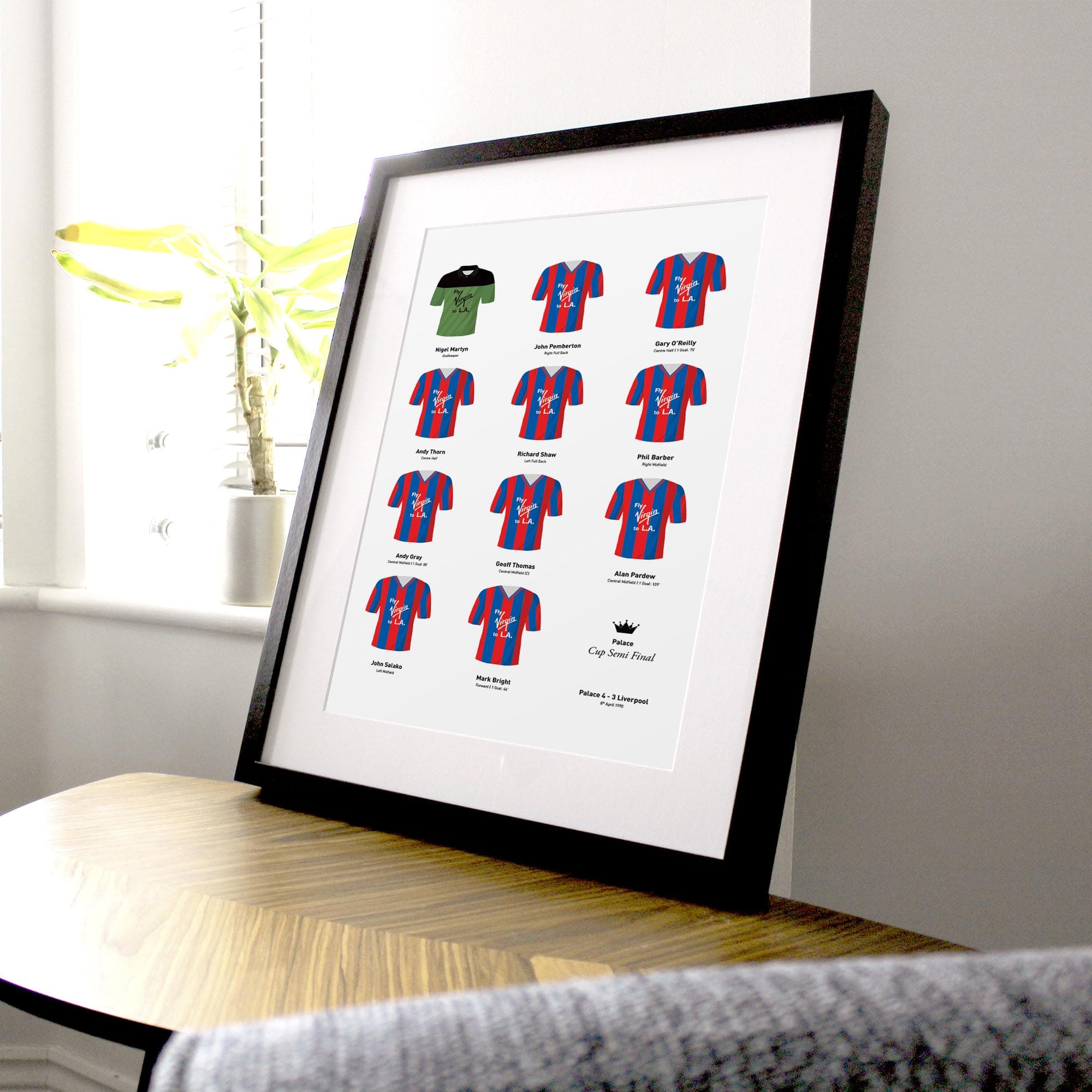 Palace 1990 Cup Semi Final Winners Football Team Print Good Team On Paper