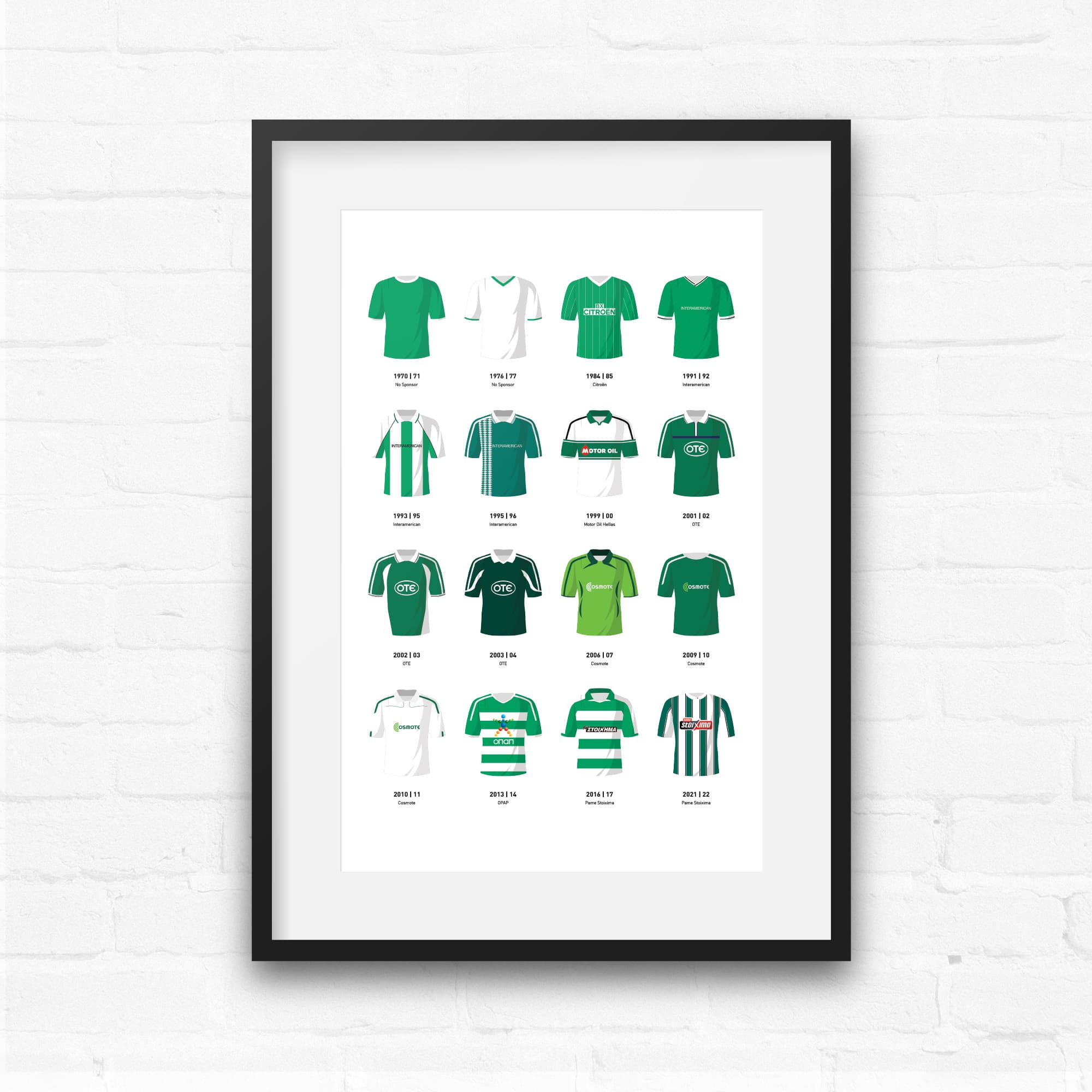 Panathinaikos Classic Kits Football Team Print Good Team On Paper