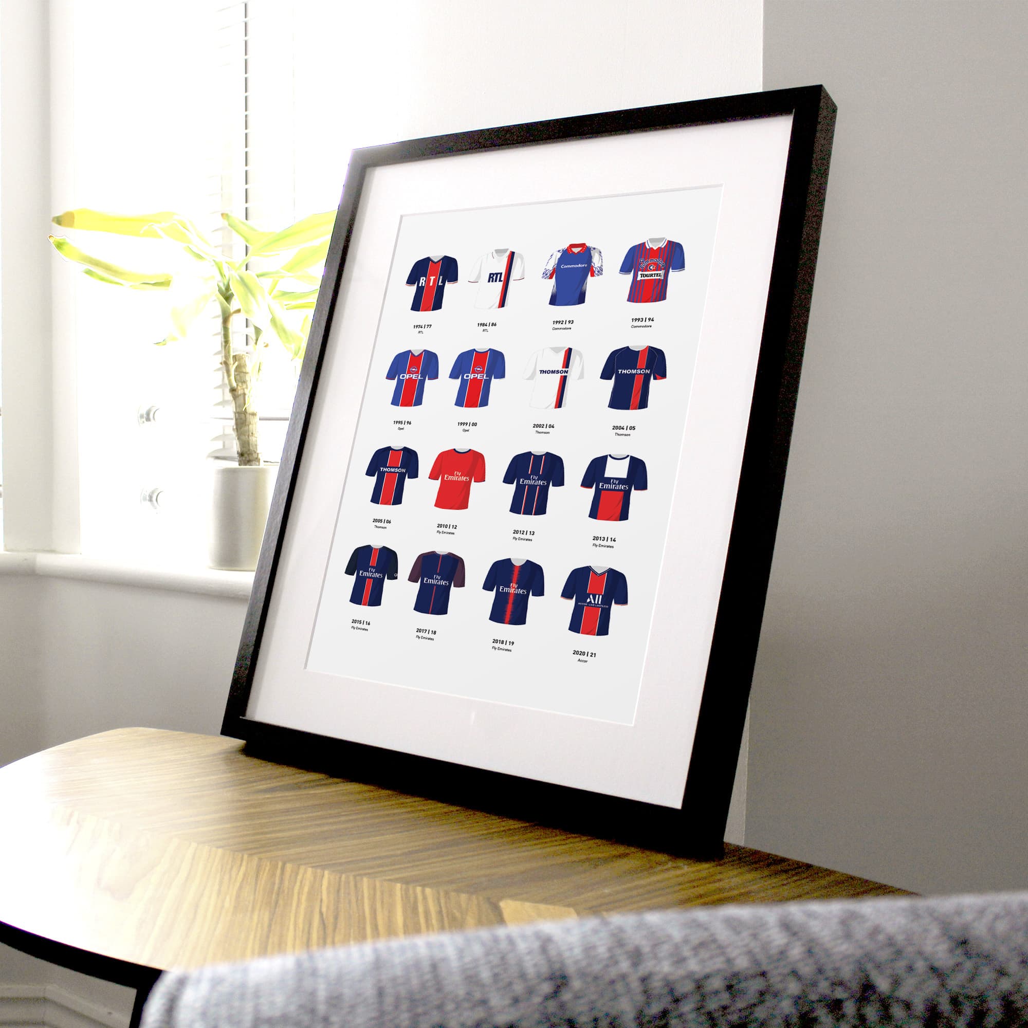 Paris SG Classic Kits Football Team Print Good Team On Paper