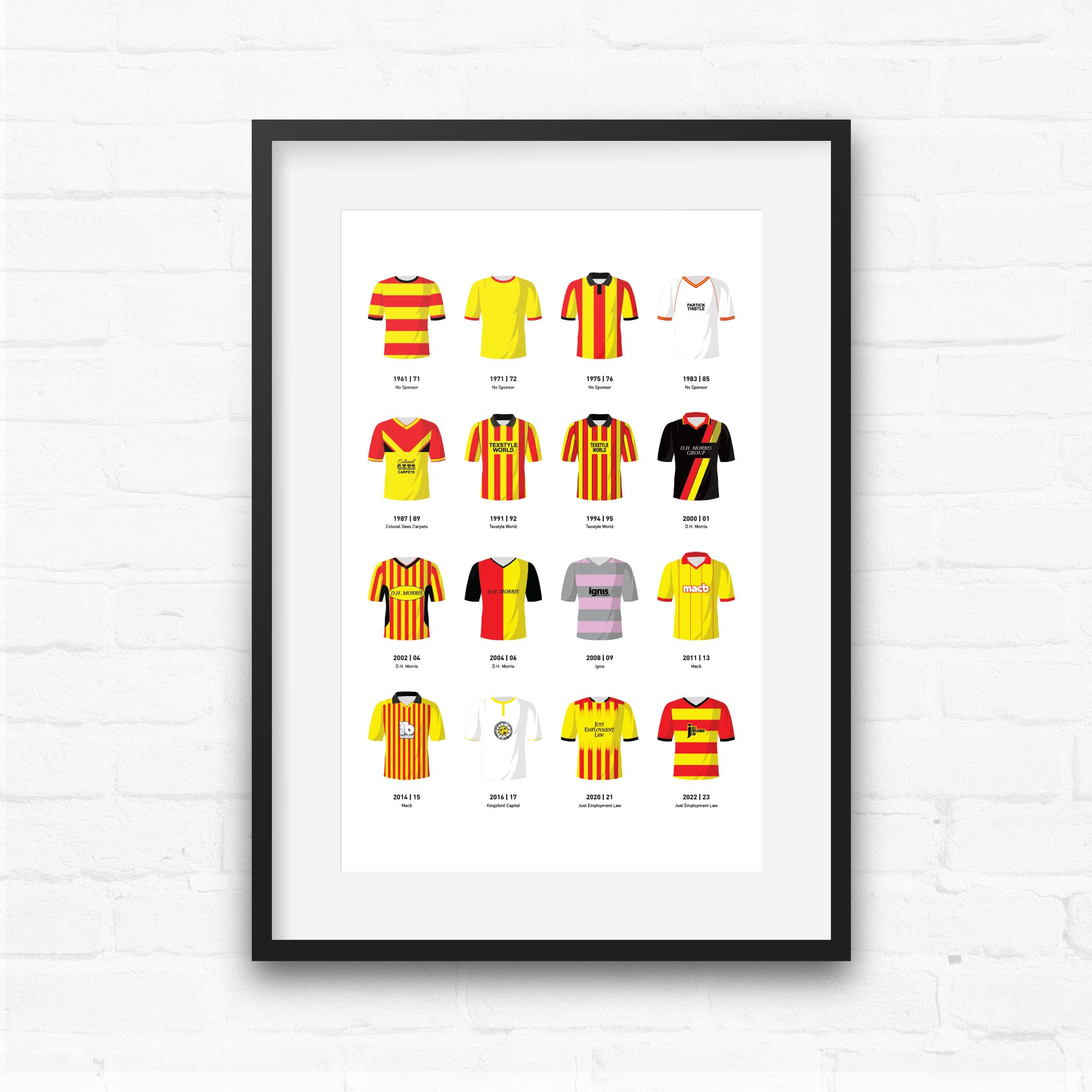 Partick Classic Kits Football Team Print Good Team On Paper