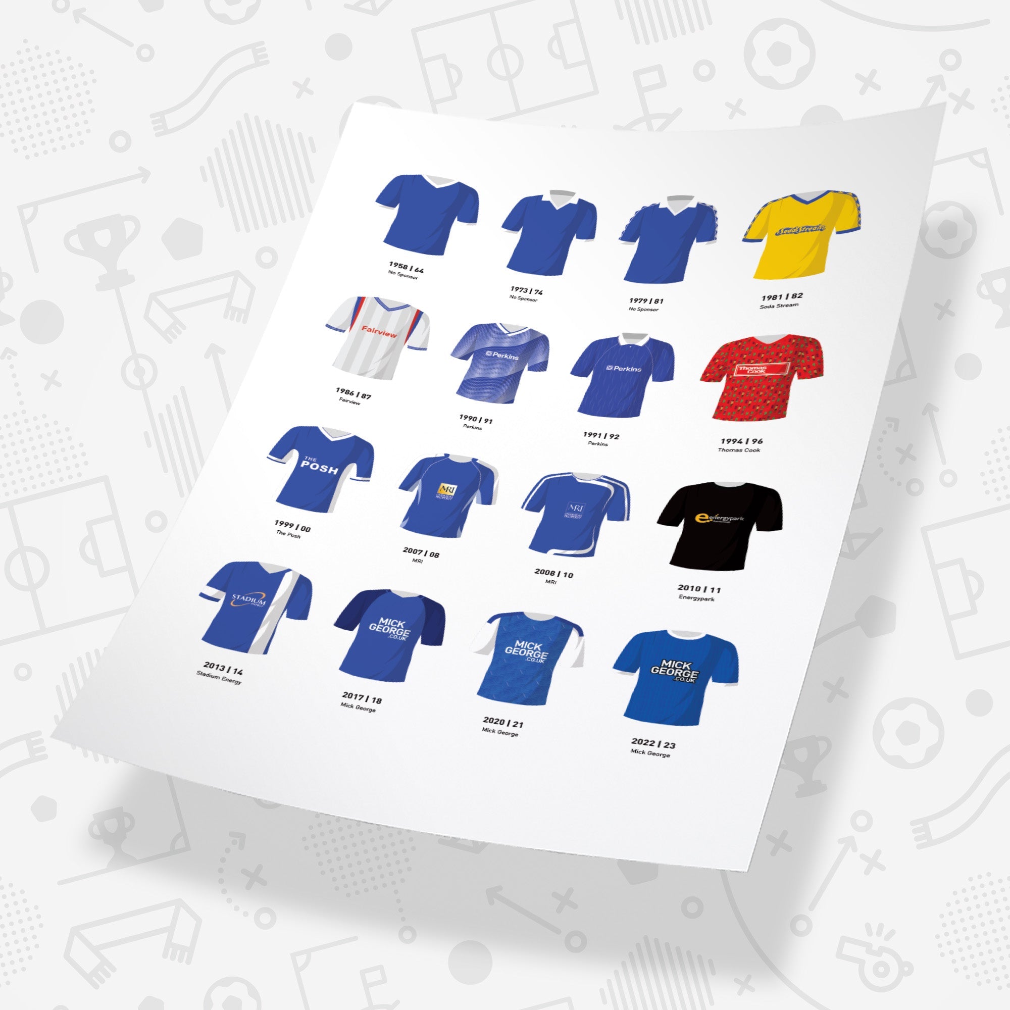 Peterborough Classic Kits Football Team Print Good Team On Paper