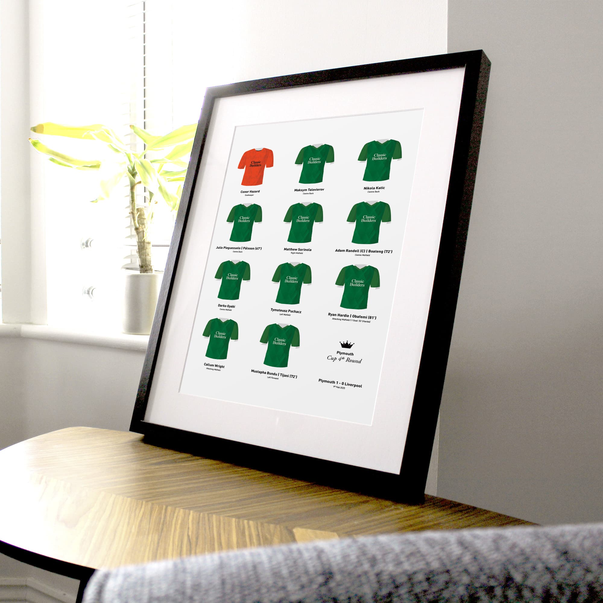 Plymouth 2025 Cup 4th Round Football Team Print