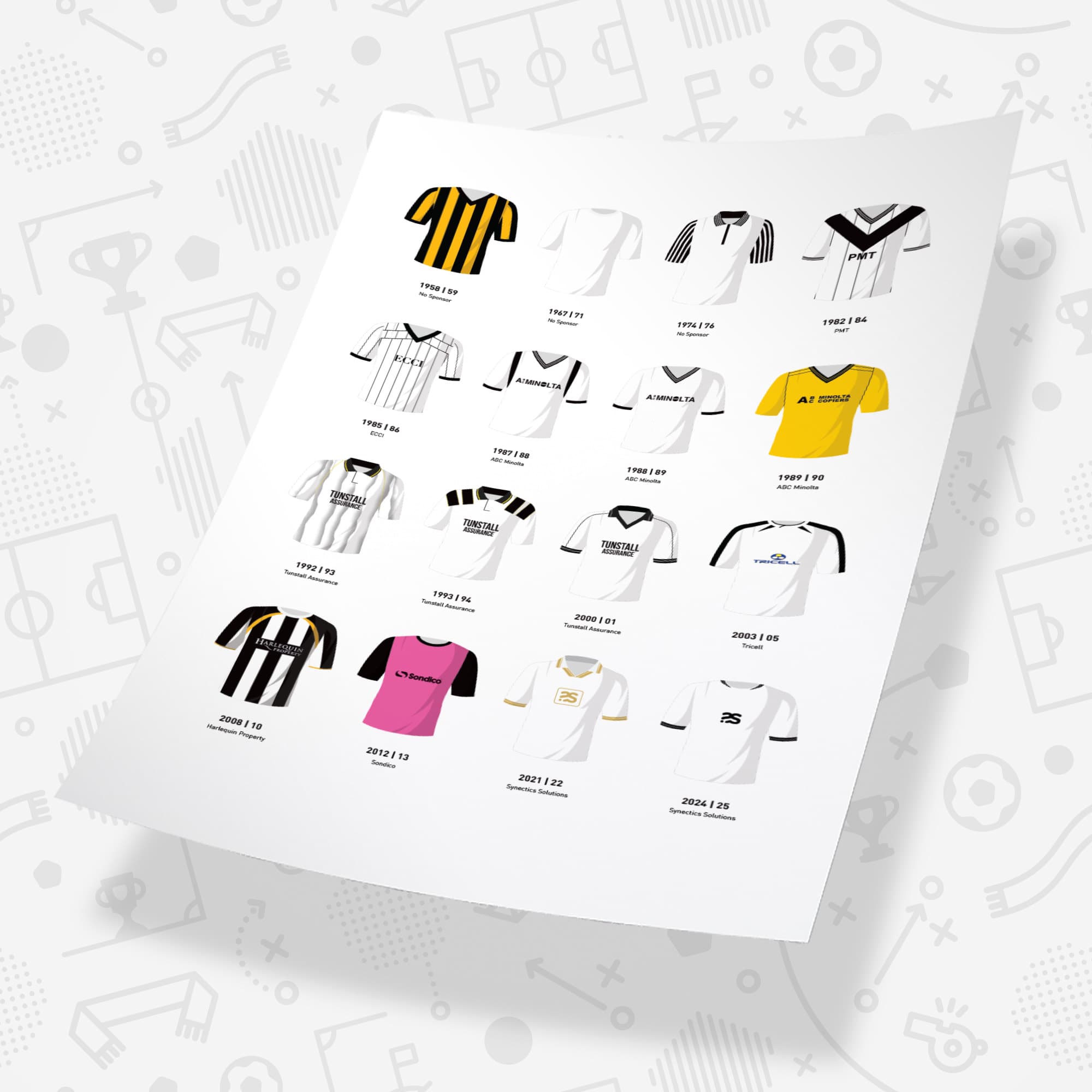 Port Vale Classic Kits Football Team Print