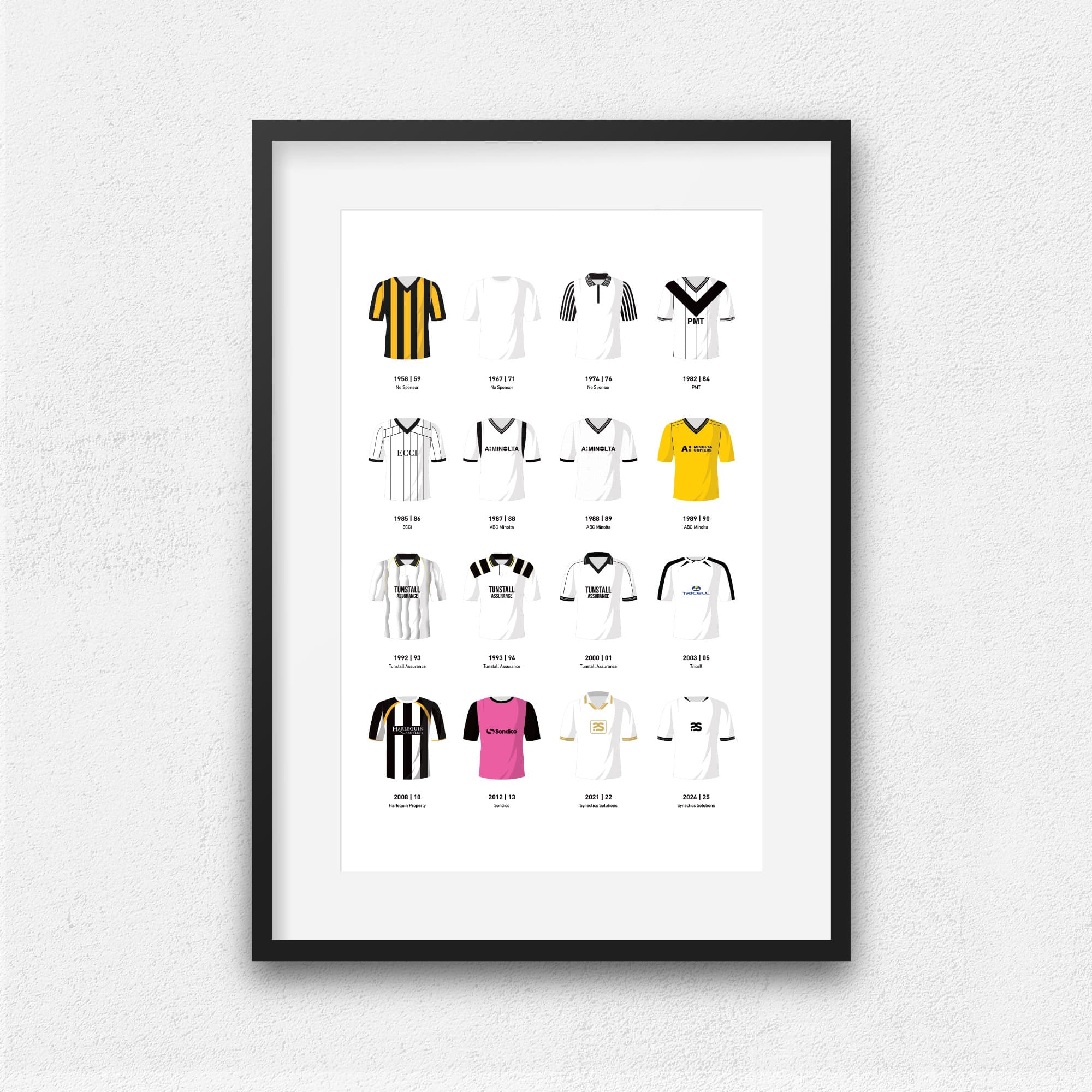 Port Vale Classic Kits Football Team Print