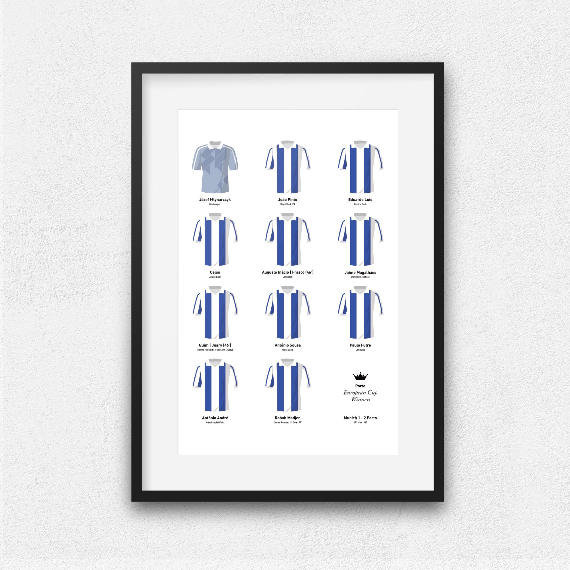 Porto 1987 European Champions Football Team Print Good Team On Paper