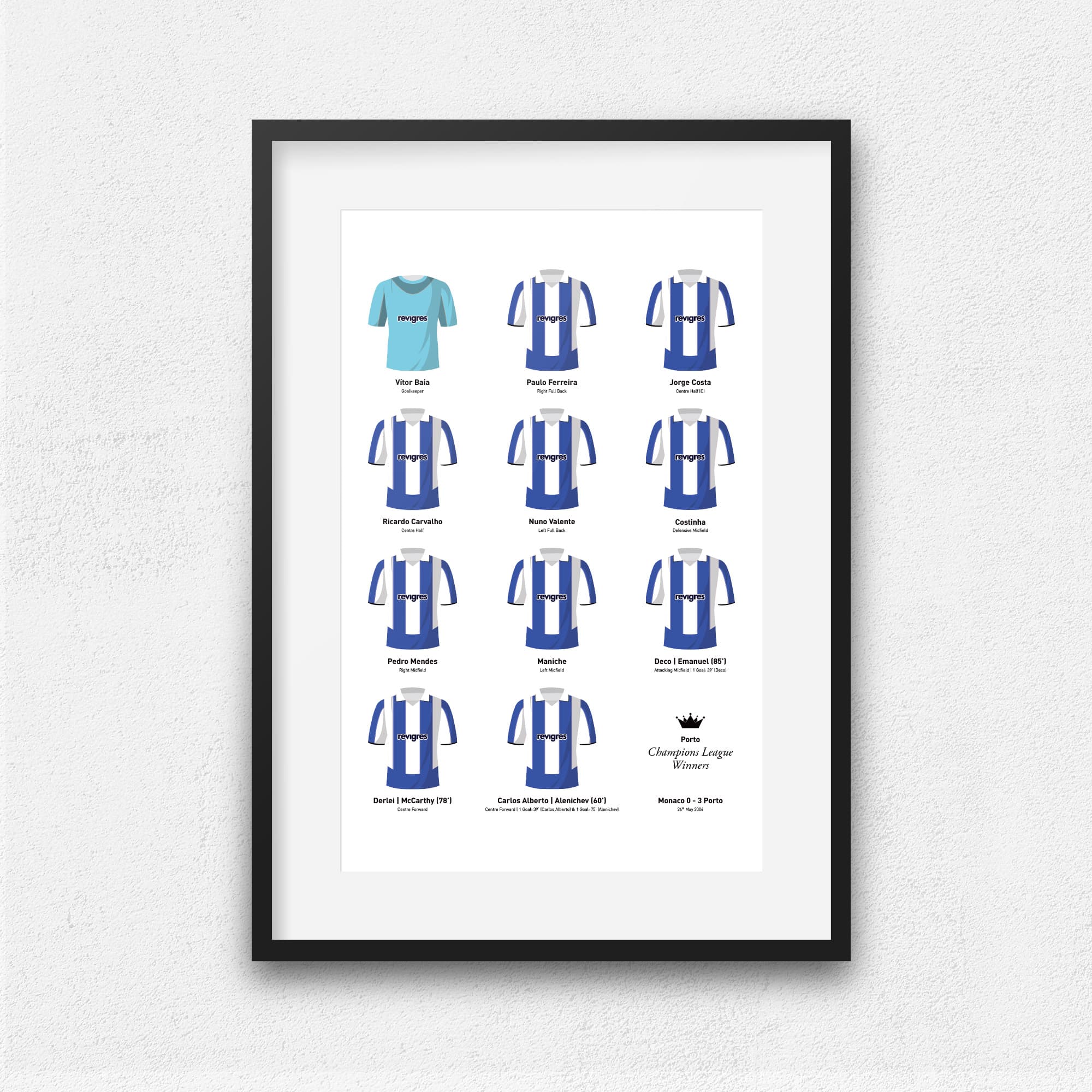 Porto 2004 European Champions Football Team Print Good Team On Paper