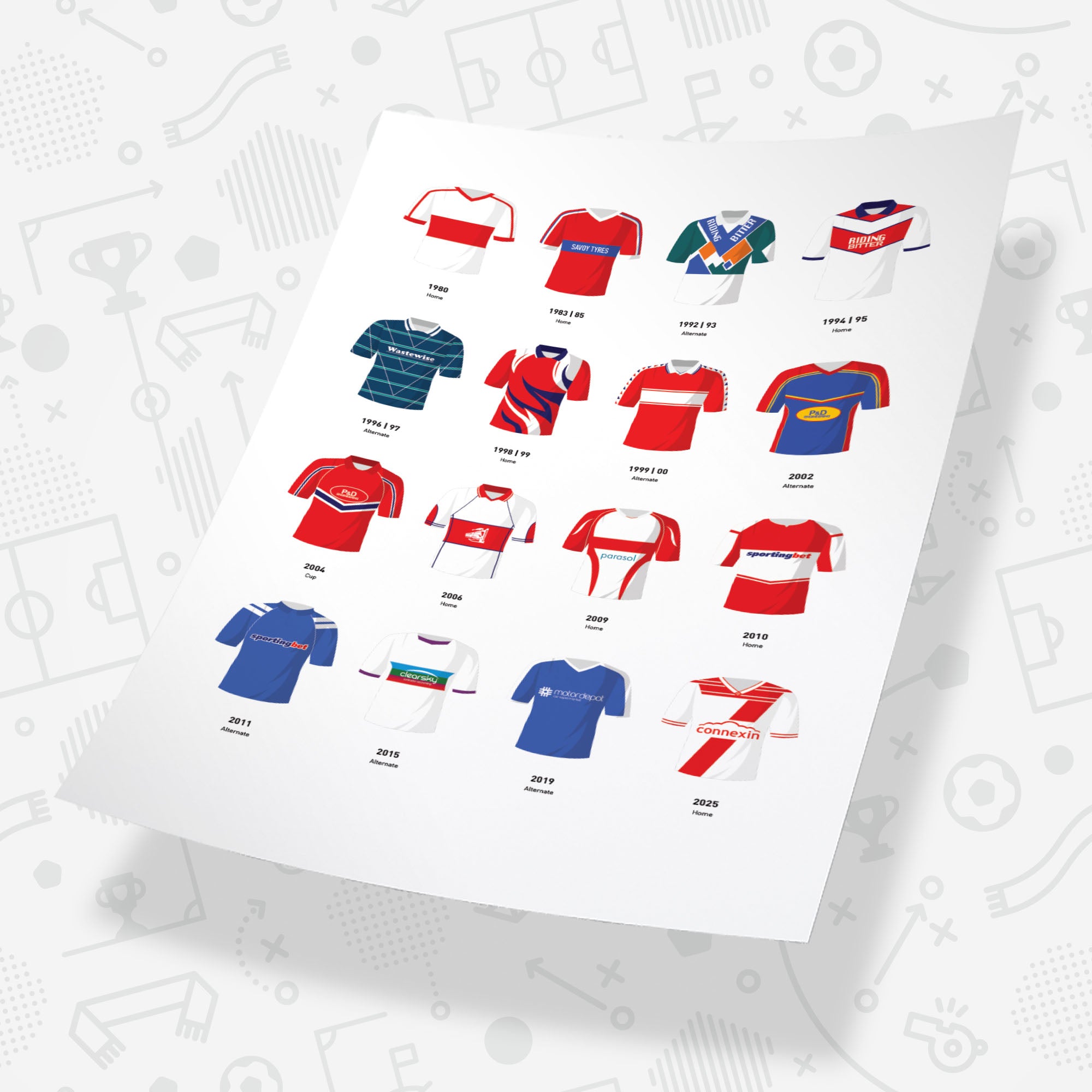 Hull KR Classic Kits Rugby League Team Print