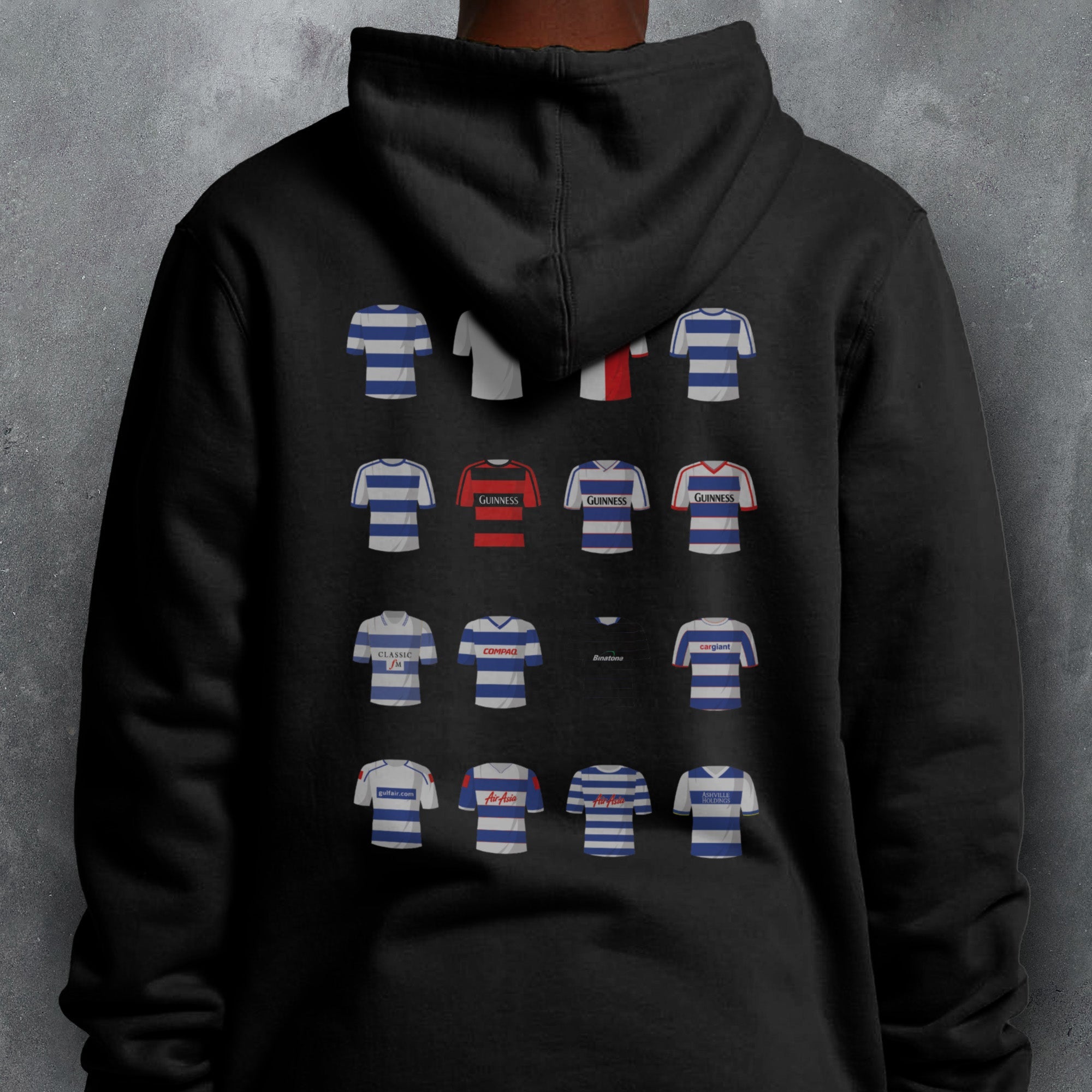QPR Classic Kits Football Hoodie Good Team On Paper