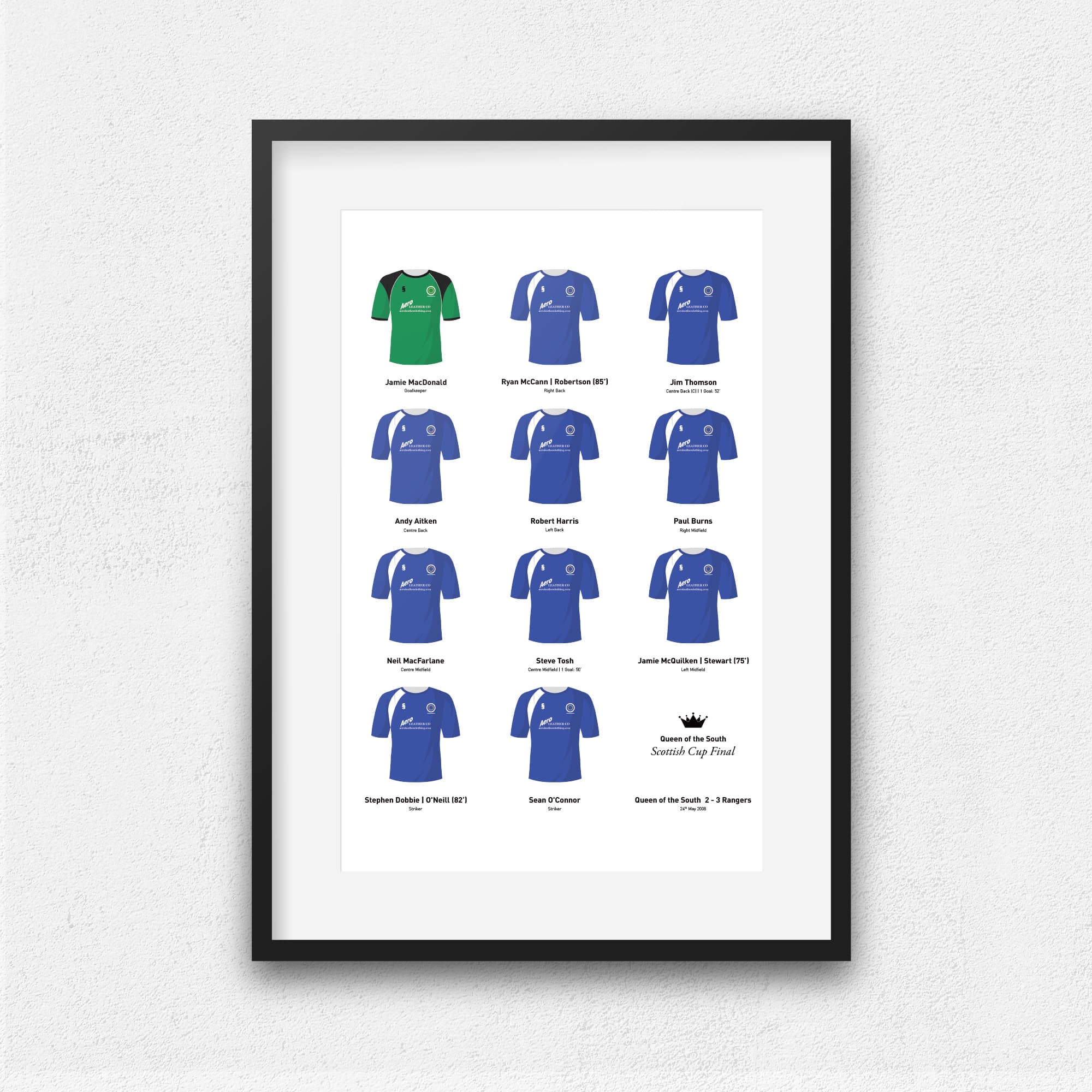 Queen of the South 2008 Scottish Cup Winners Football Team Print Good Team On Paper