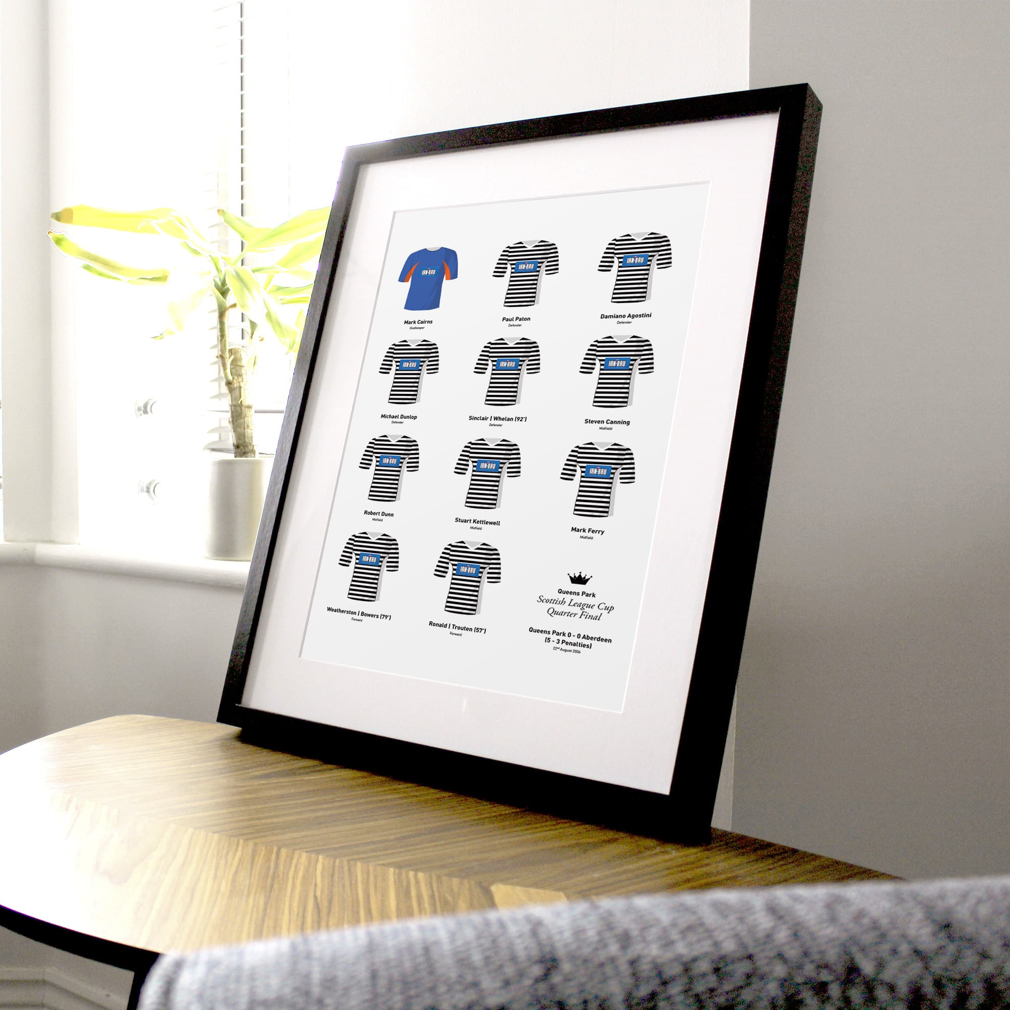 Queens Park 2006 Scottish League Cup Quarter Final Football Team Print Good Team On Paper