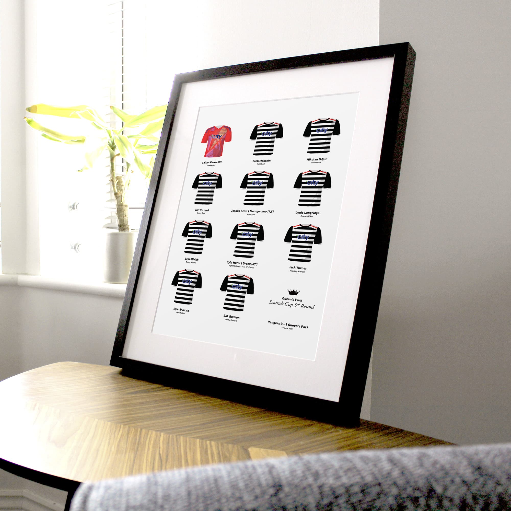 Queens Park 2025 Scottish Cup 5th Round Football Team Print
